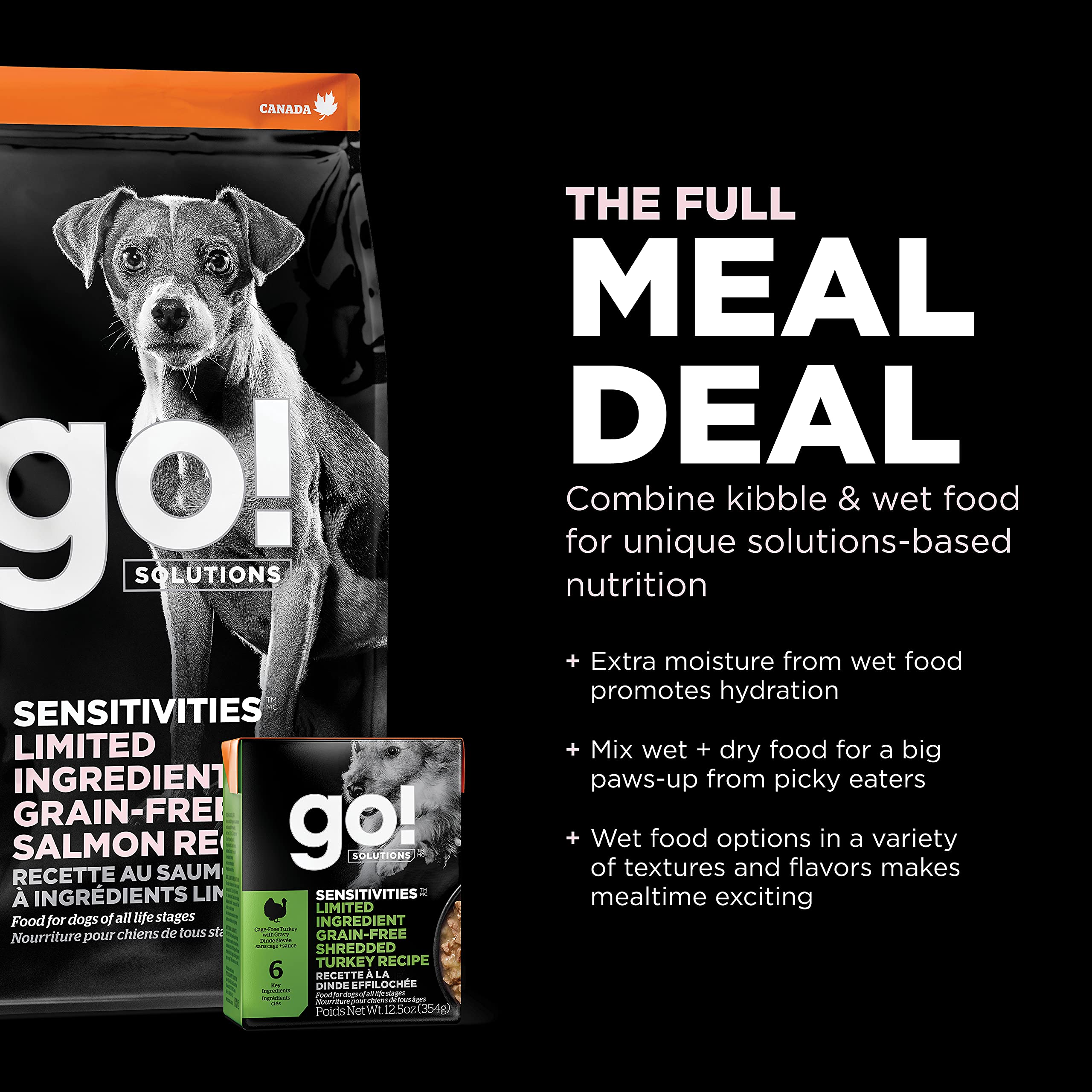 Go! Solutions Sensitivities Limited Ingredients, Grain-Free Dry Dog Food, Small Bites Salmon Recipe for Sensitive Stomach, 22 lb