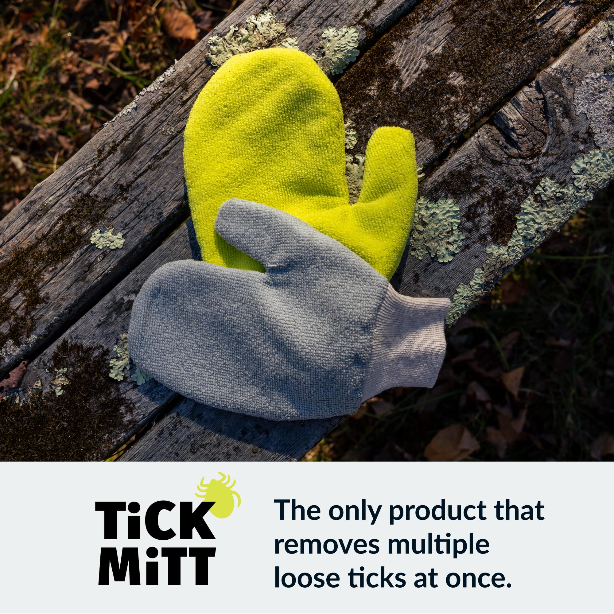 TiCK MiTT Yellow Tick Removal Glove for Humans & Pets - Safely Remove Ticks Effortlessly, Chemical-Free, Durable, Portable Tick