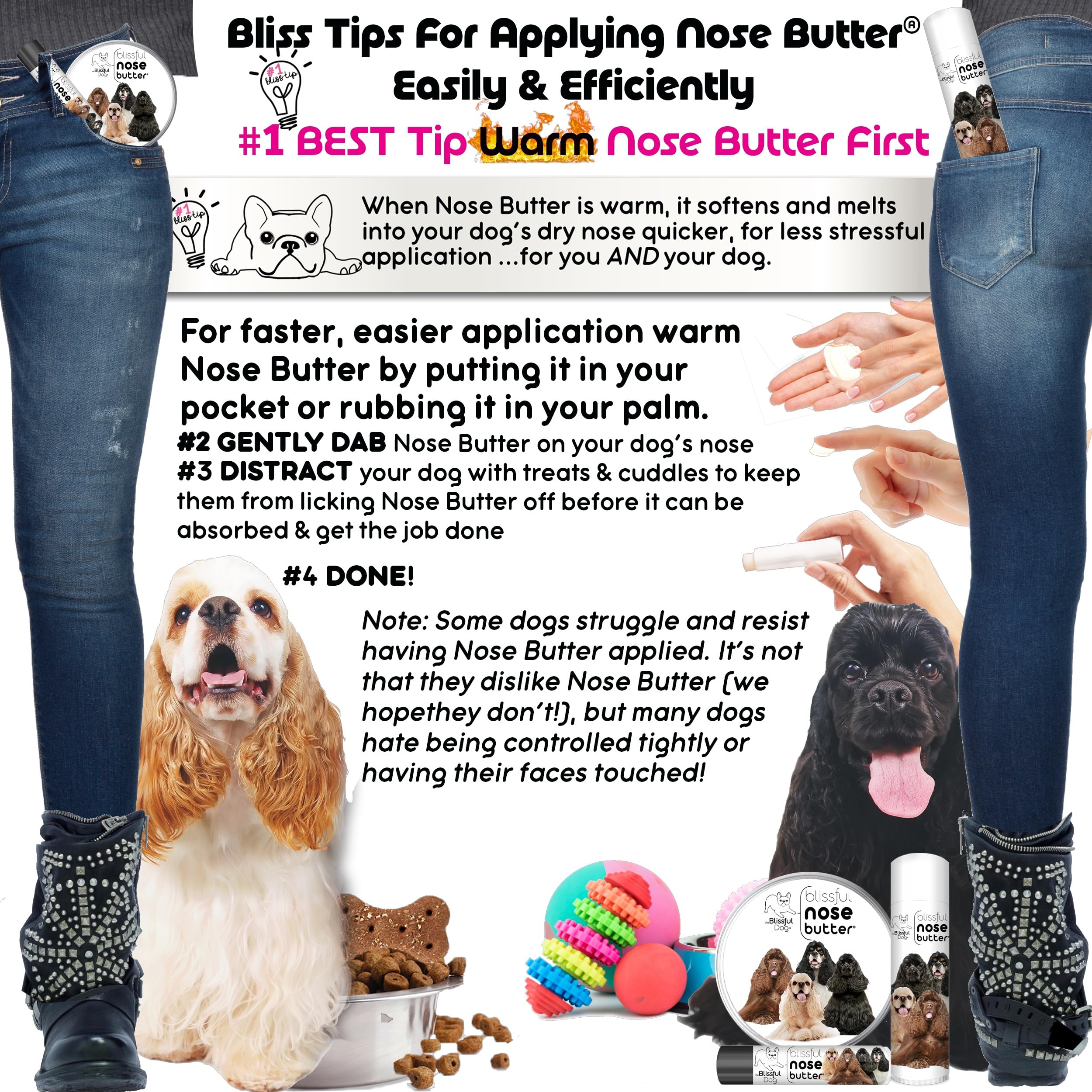 The Blissful Dog Cocker Spaniel Nose Butter, Versatile Dog Nose Balm for Dry Nose, Handcrafted Nose Moisturizer, Easy-to-Apply D