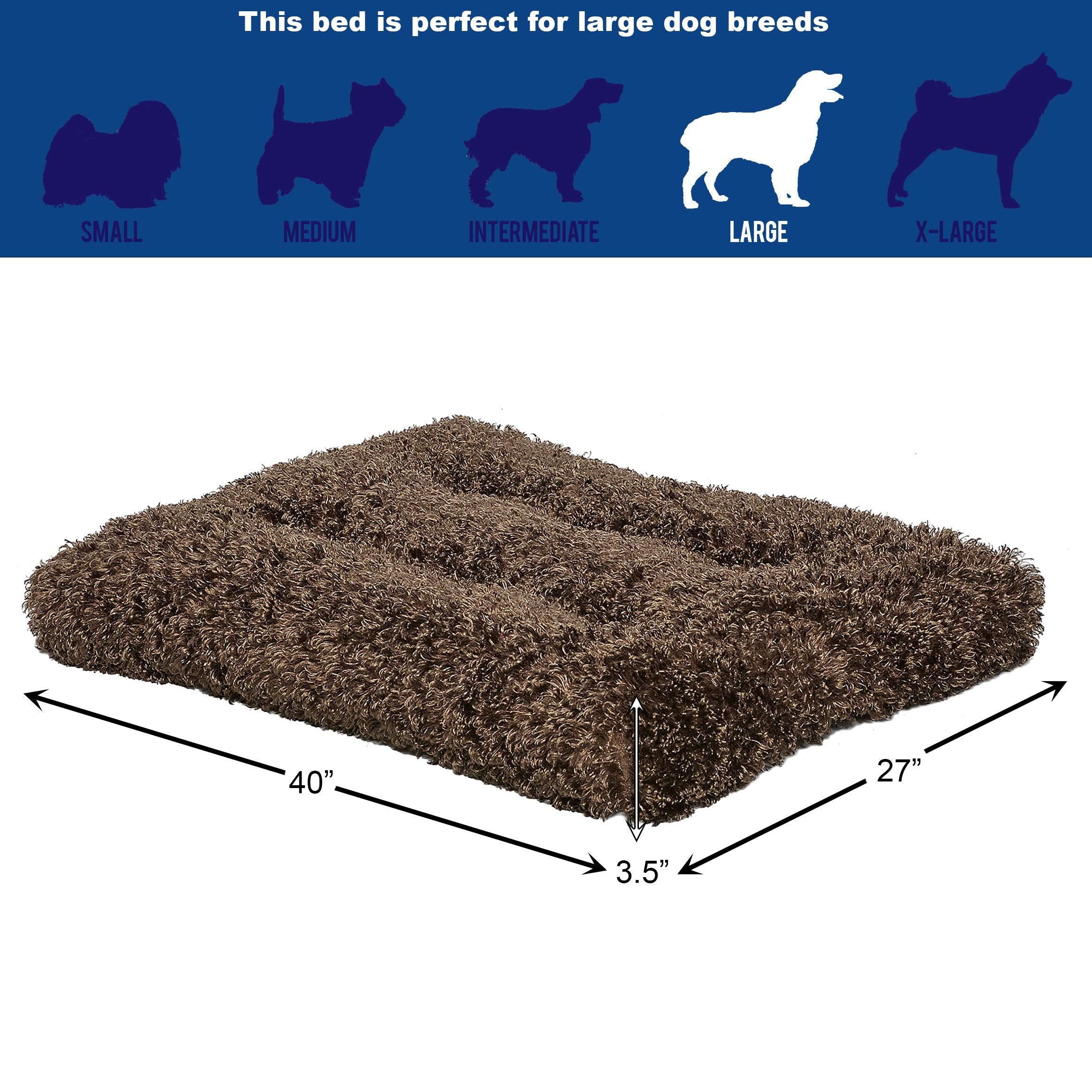 Midwest Homes For Pets Deluxe Dog Beds | Super Plush Dog & Cat Beds Ideal For Dog Crates | Machine Wash & Dryer Friendly, 1-Year Warranty, 42-Inch, Cocoa