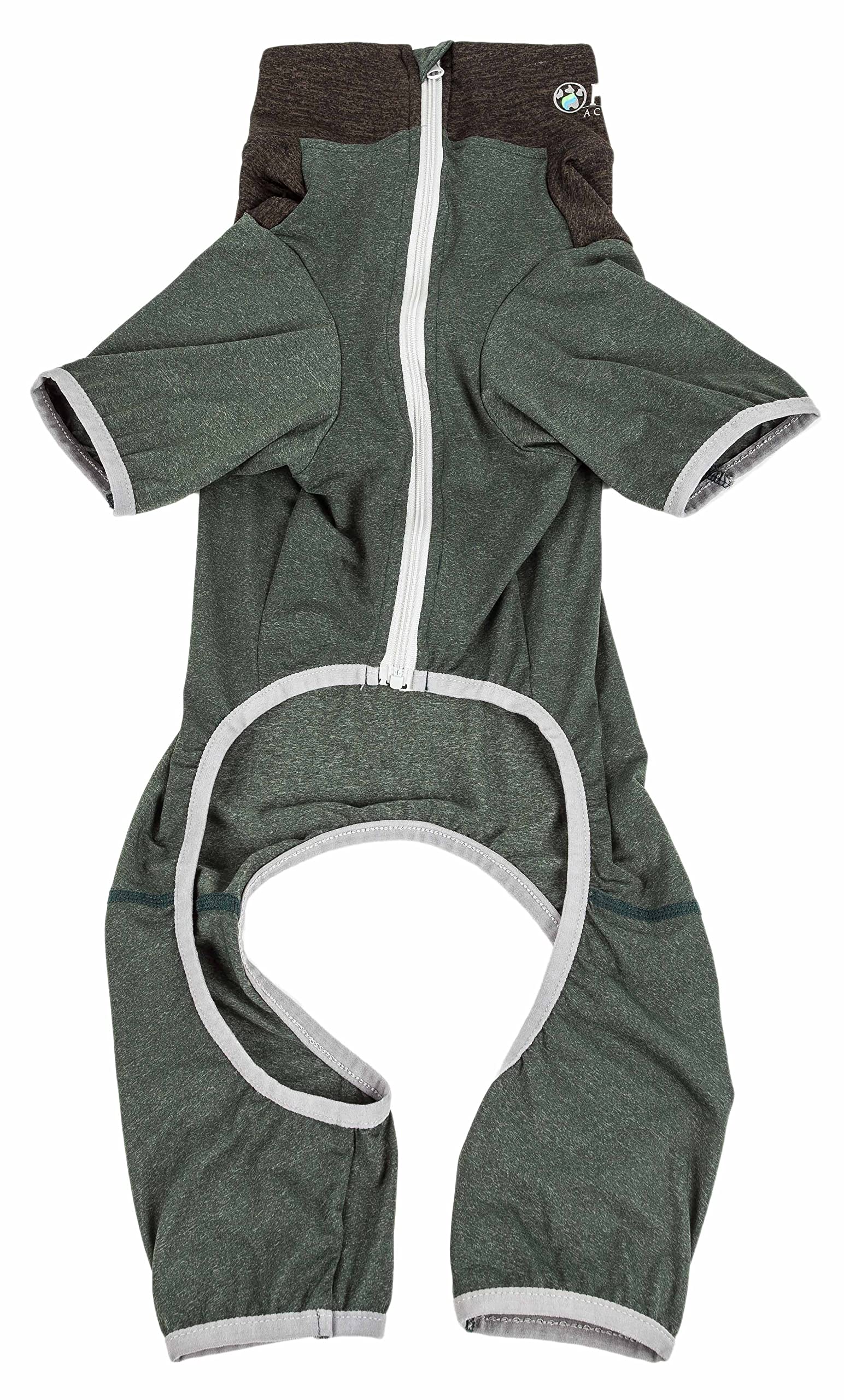 Pet Life ?Active 'Embarker' Heathered Performance 4-Way Stretch Two-Toned Full Body Warm Up, Small, Green