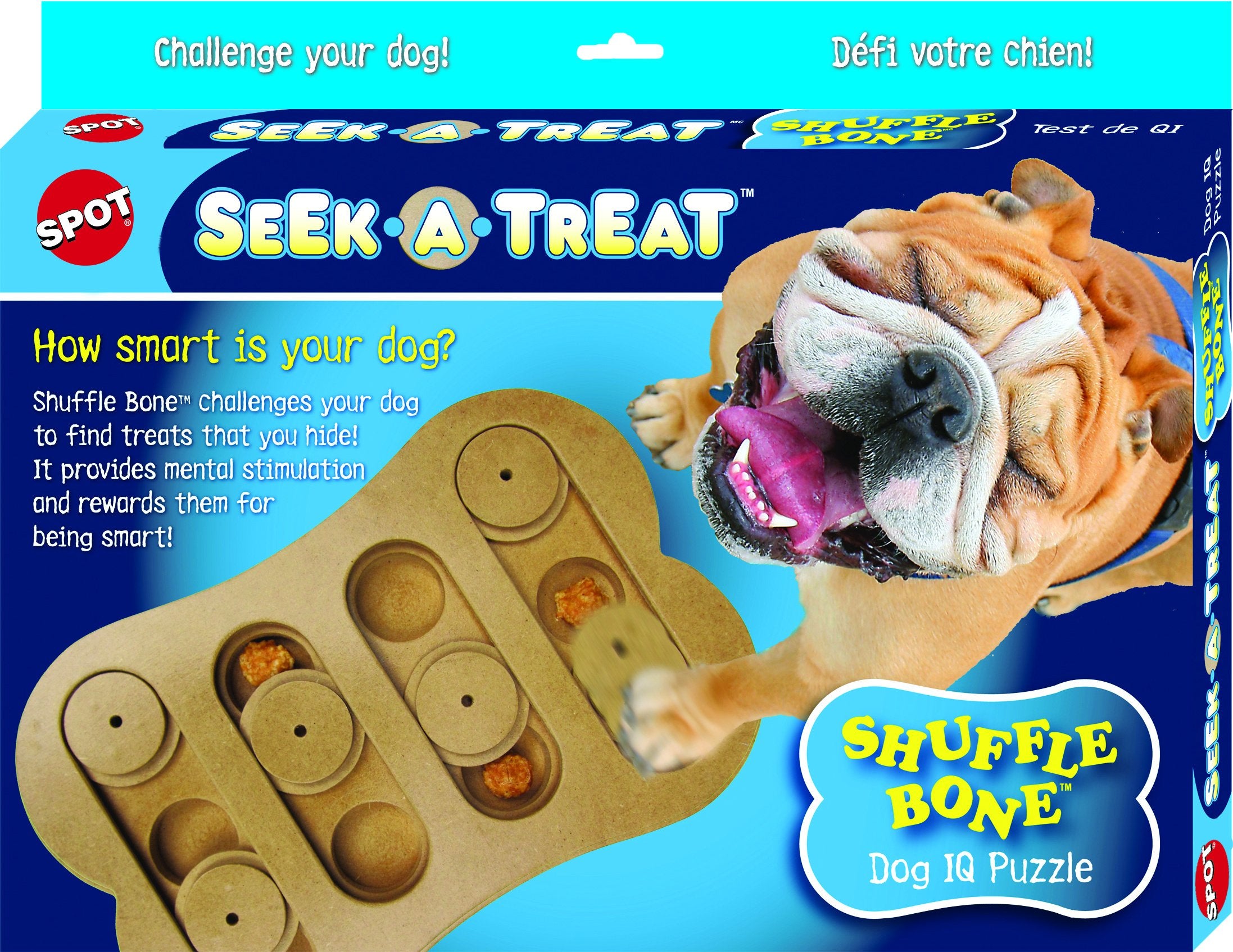 SPOT Ethical Pet Interactive Seek-A-Treat Shuffle Bone Toy Puzzle That Will Improve Your Dogs IQ, Specially Designed for Traini