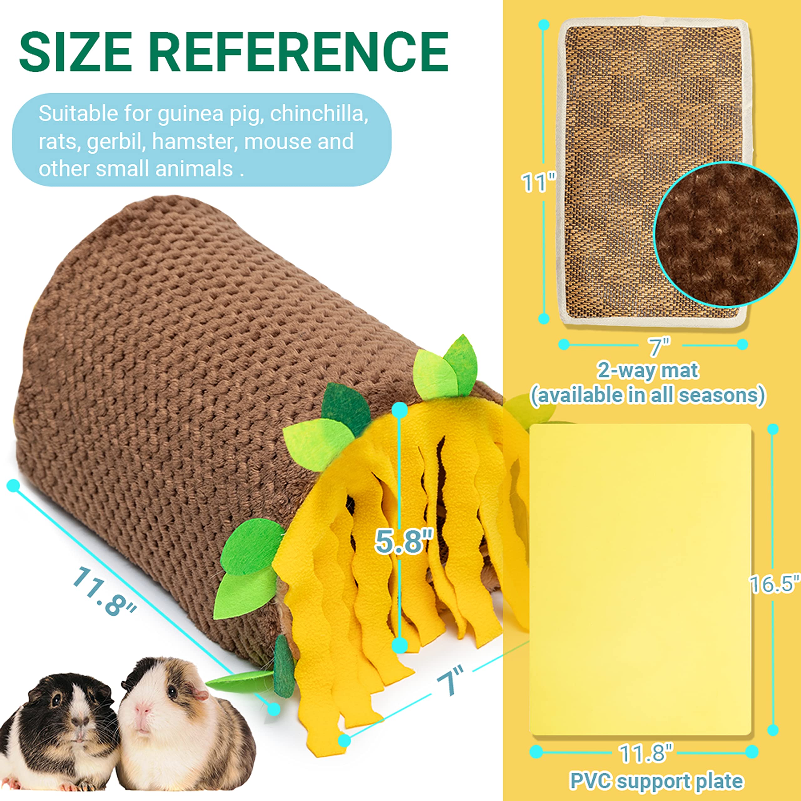 Guinea Pig Tunnel House - Small Animal Hideout Tube Cage House For Hamster Rat Mice Parrot Chinchilla Hedgehog Flying Squirrel -