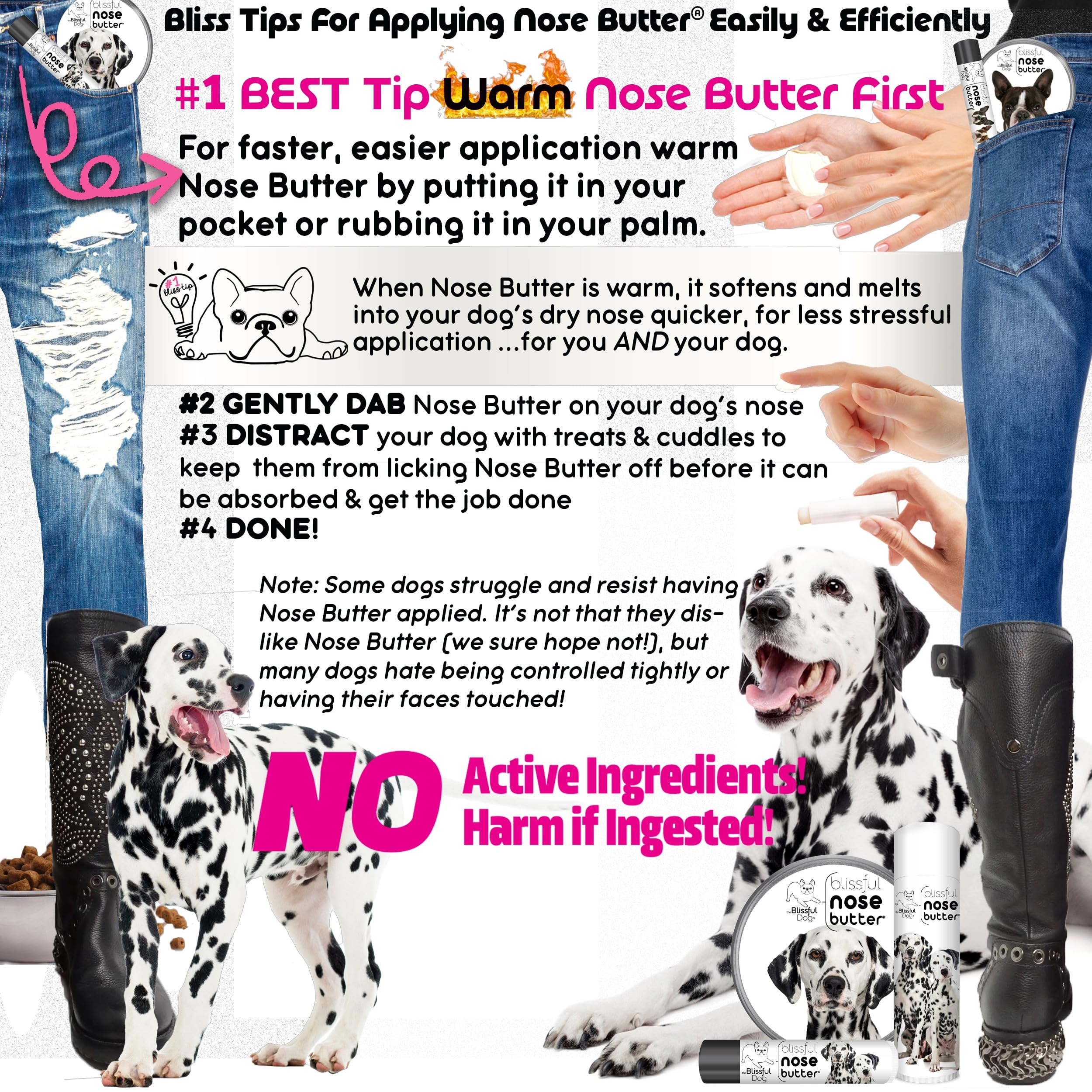 The Blissful Dog Dalmatian Unscented Nose Butter, 4-Ounce