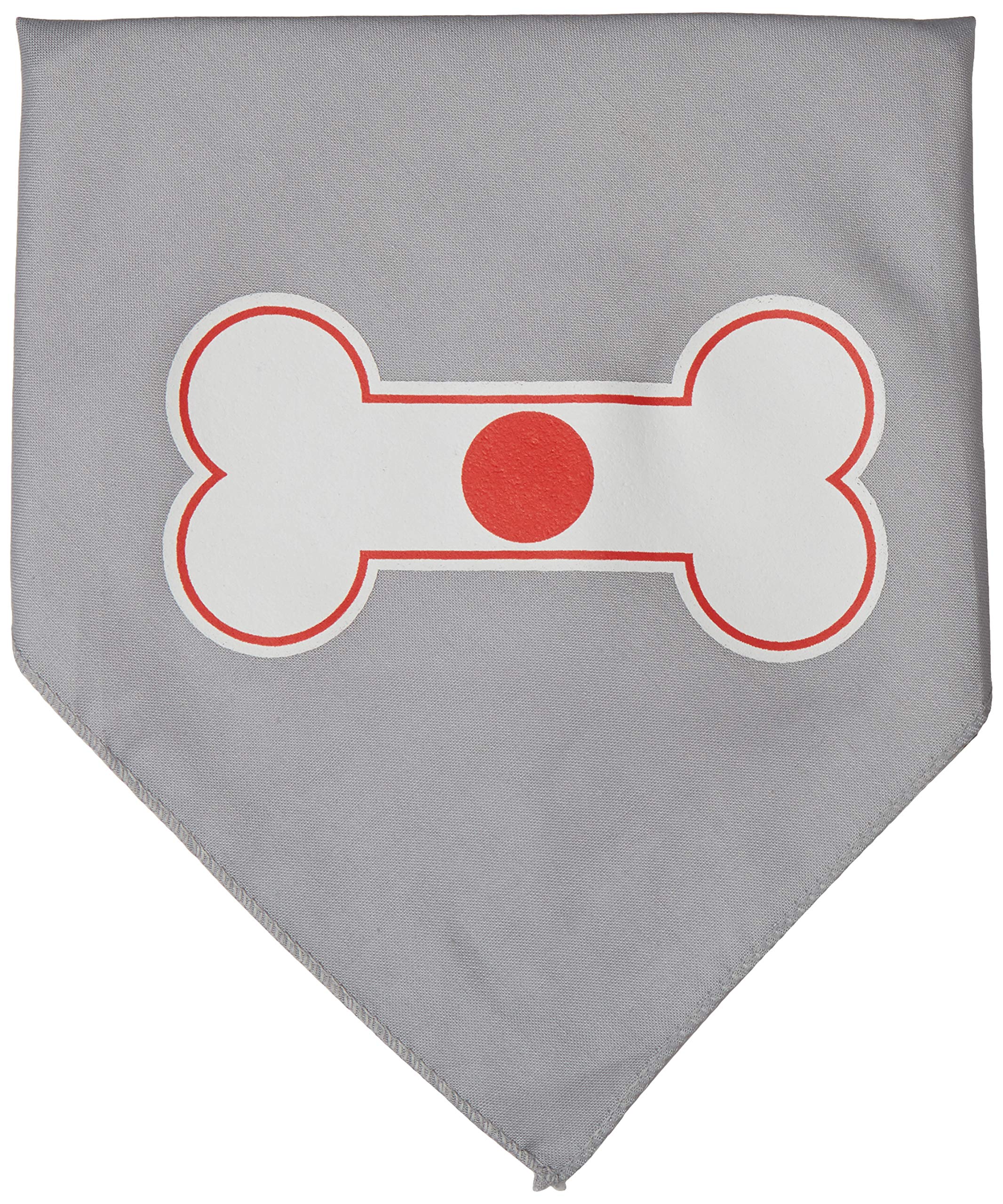 Pet and Dog Bandana Screen Printed, &quot;Bone Shaped Flag Japan&quot; Grey Small