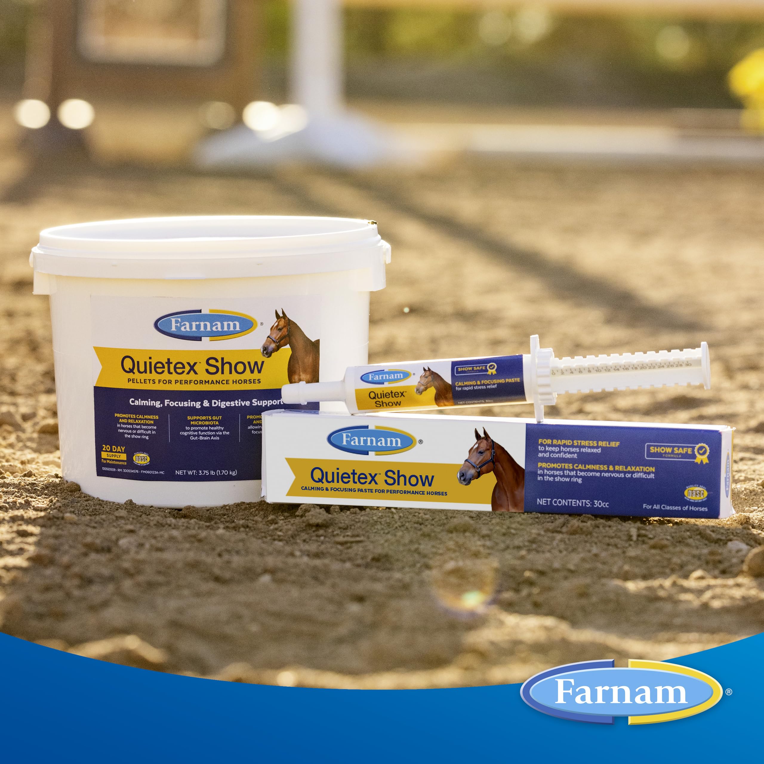 Farnam Quietex Show Calming & Focusing Paste, Helps Keep Horses Calm & Relaxed That Become Nervous in The Show Ring 30 cc