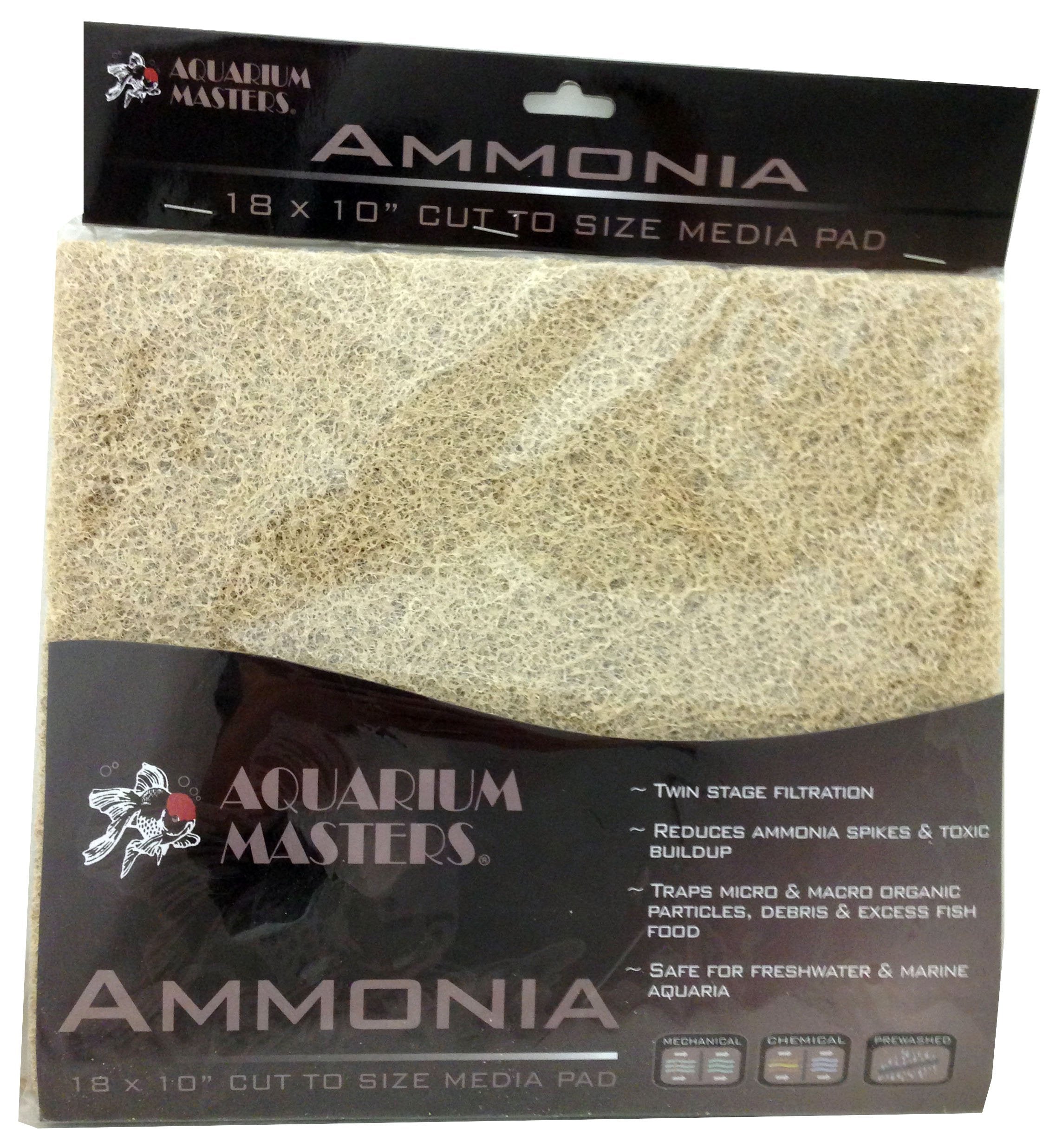 Professional Ammonia Remover Pad, 18 Inch by 10 Inch for Fresh Water & Saltwater Aquariums, Aquaculture, Terrariums & Hydroponic