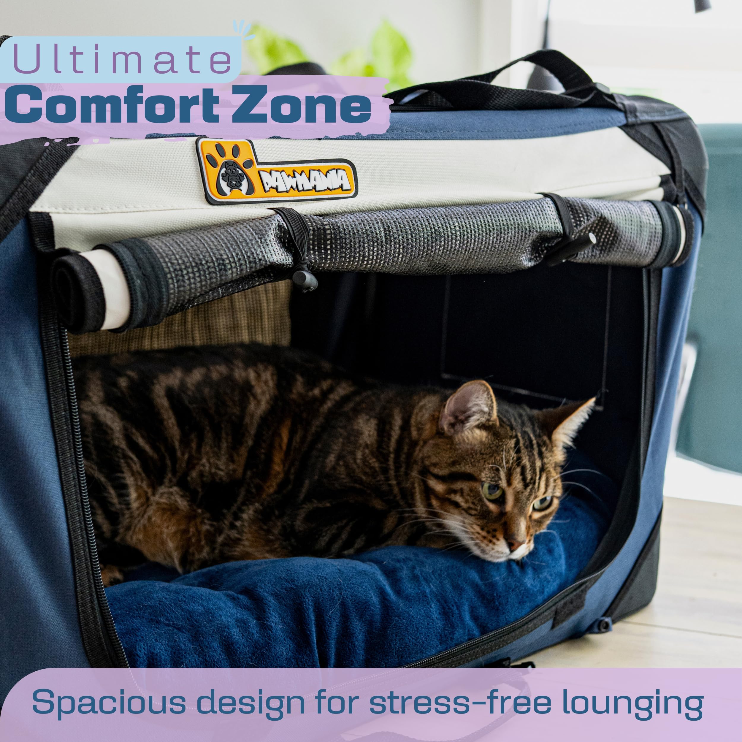 Extra Large Pet Carrier 20''X13''X13'' Foldable Soft Sided Dog Travel Crate With Cushion Portable Cat Crate With Mesh Sides Scra