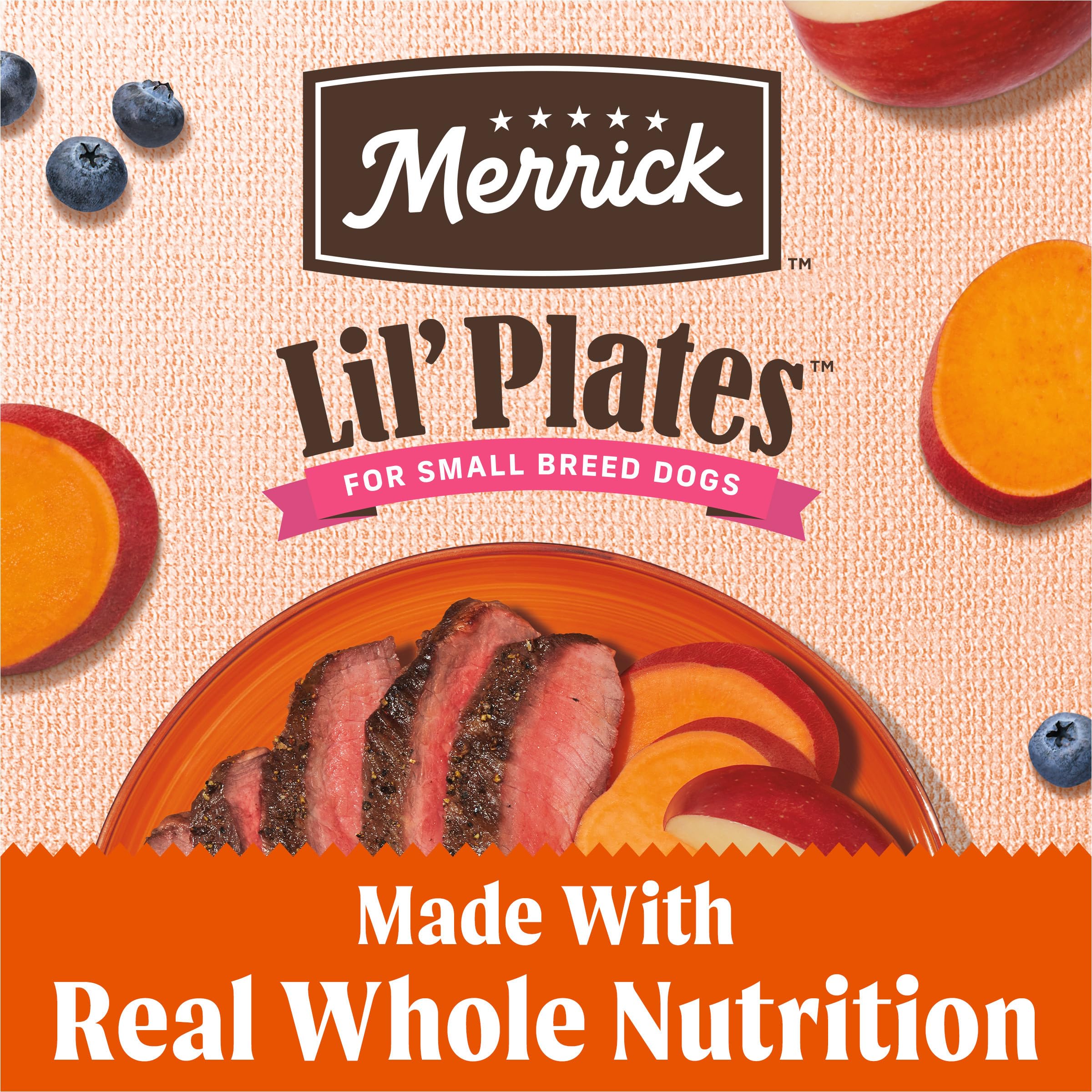 Merrick Lil Plates Premium Grain Free Dry Dog Food For Small Dogs, Real Texas Beef And Sweet Potato Kibble - 20.0 lb. Bag