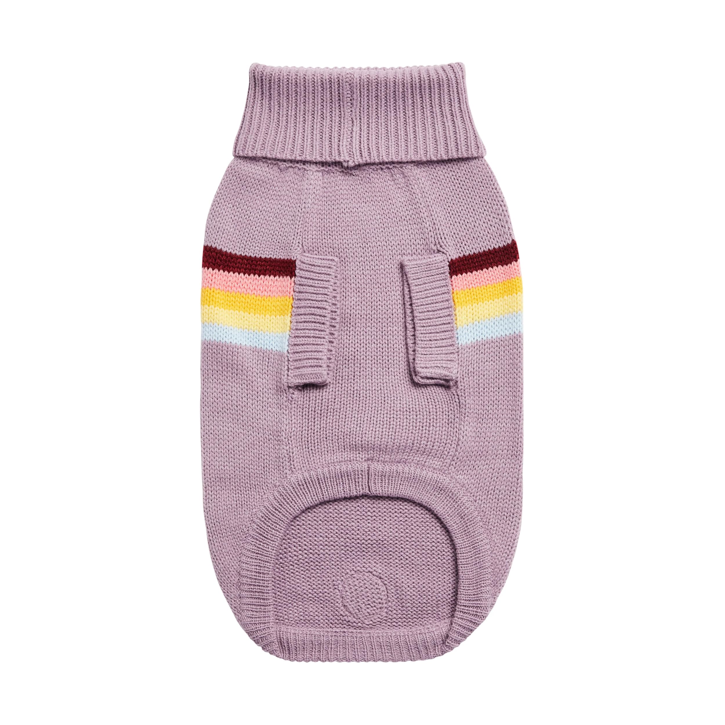 Gf Pet Retro Sweater Dog Pullover – Cozy Knitted Dog Sweater For Dogs | Soft Stretchy Design | Warm Ribbed Acrylic | Vintage Style | For Small, Medium, Large Dogs – Lavender, Xl