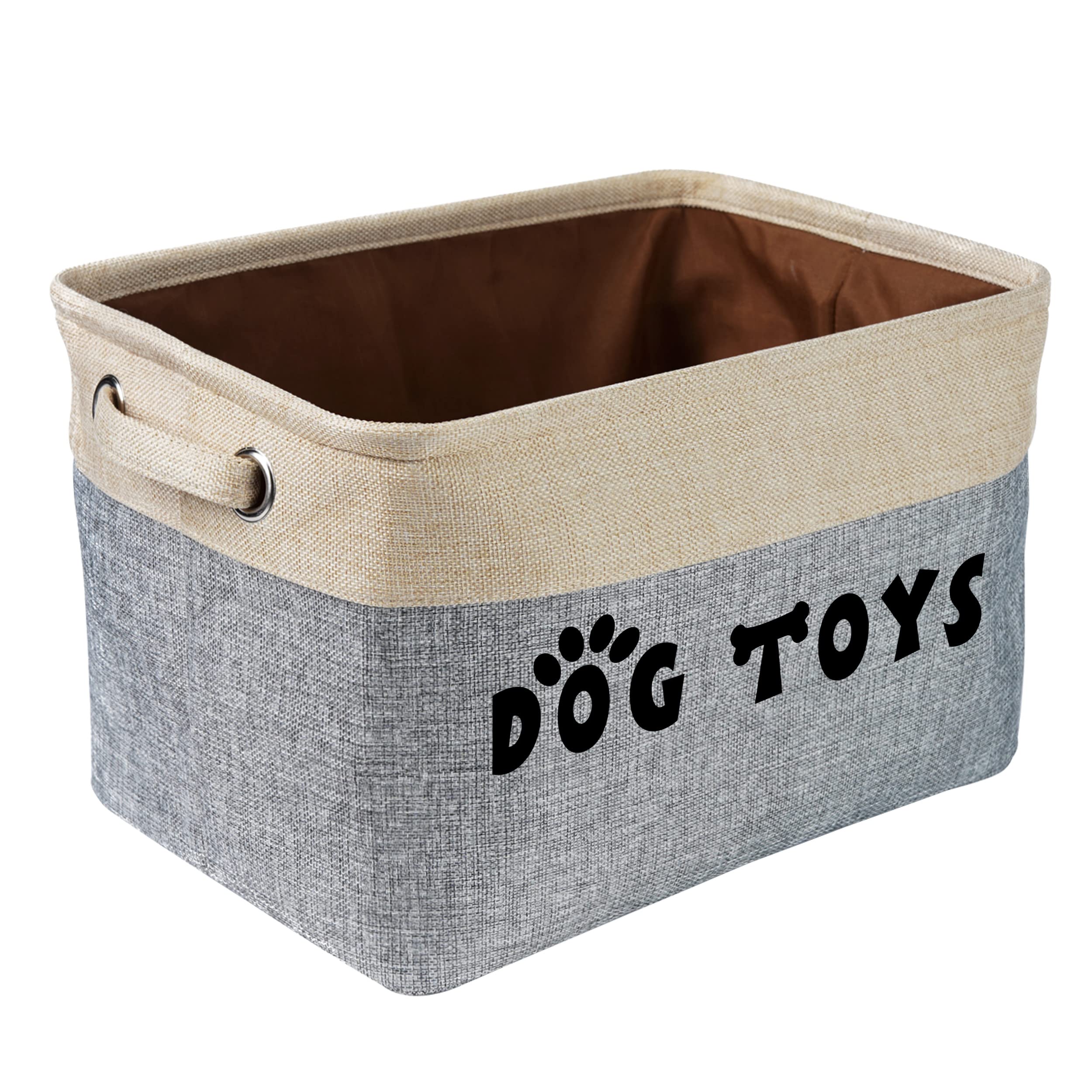 PET ARTIST Dog Toy Basket, Collapsible Dog Toy Bin Box with Comfortable Handles, Large Pet Toy Storage Basket Organizer for Acce