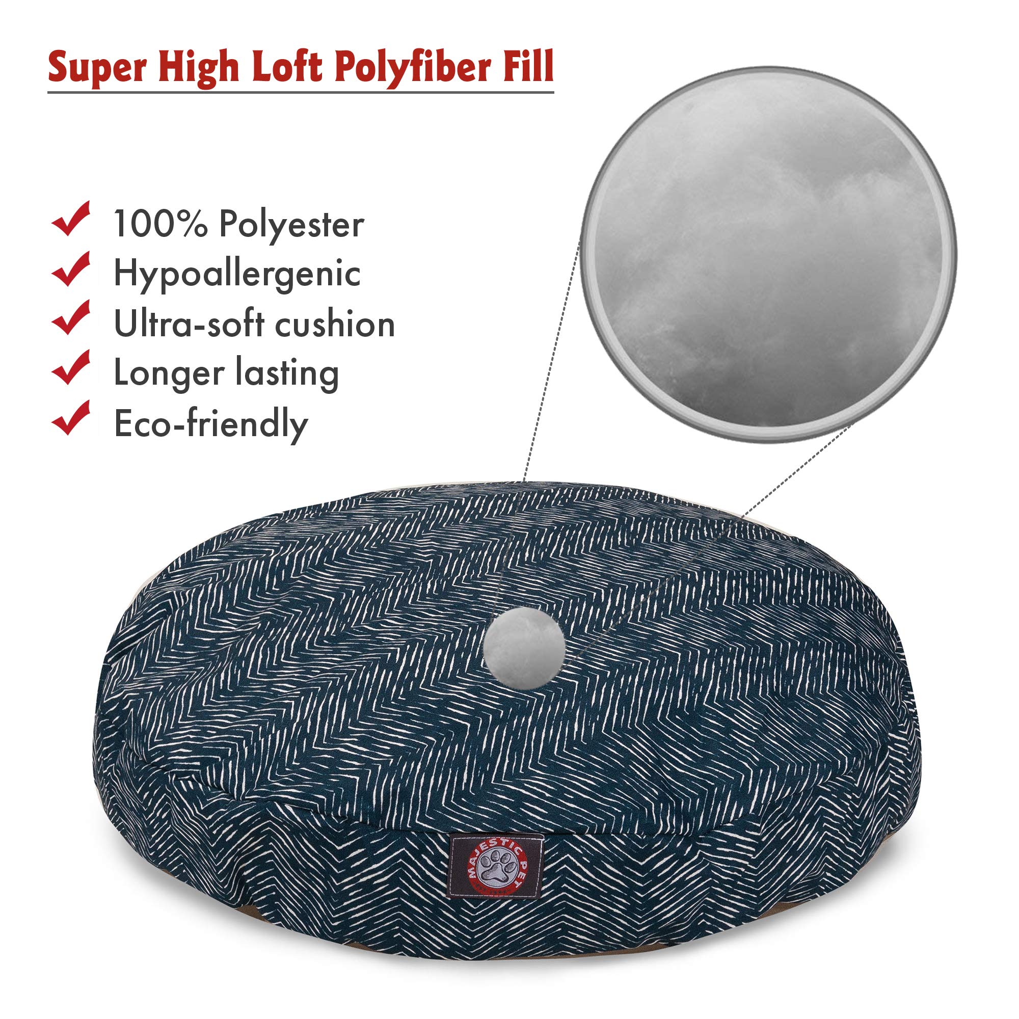 Majestic Pet Navy Blue Native Medium Round Indoor Outdoor Pet Dog Bed With Removable Washable Cover Products