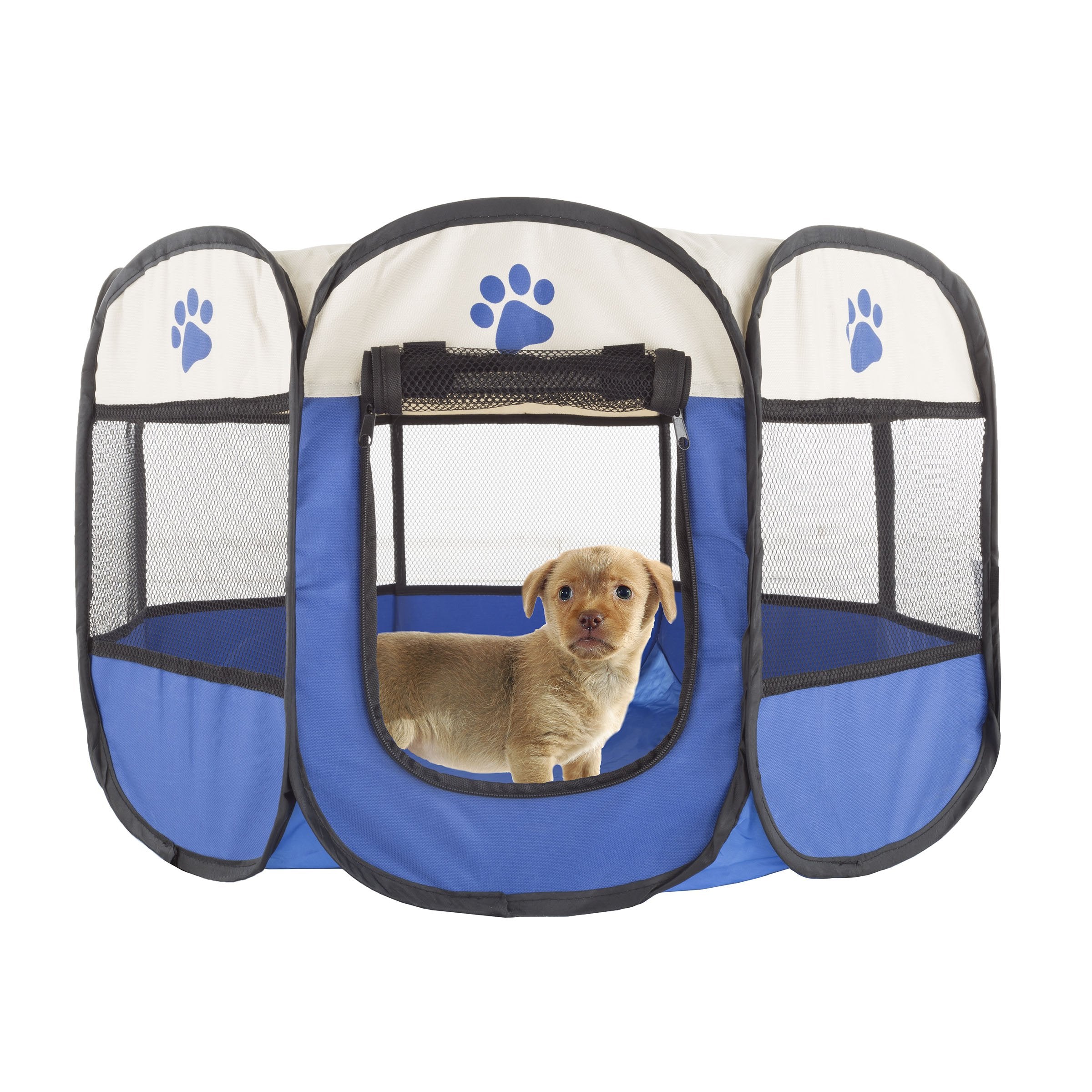 Pop-Up Pet Playpen - 26-Inch Indoor And Outdoor Dog Kennel With Carrying Bag - Portable Pet Enclosure For Dogs And Small Animals