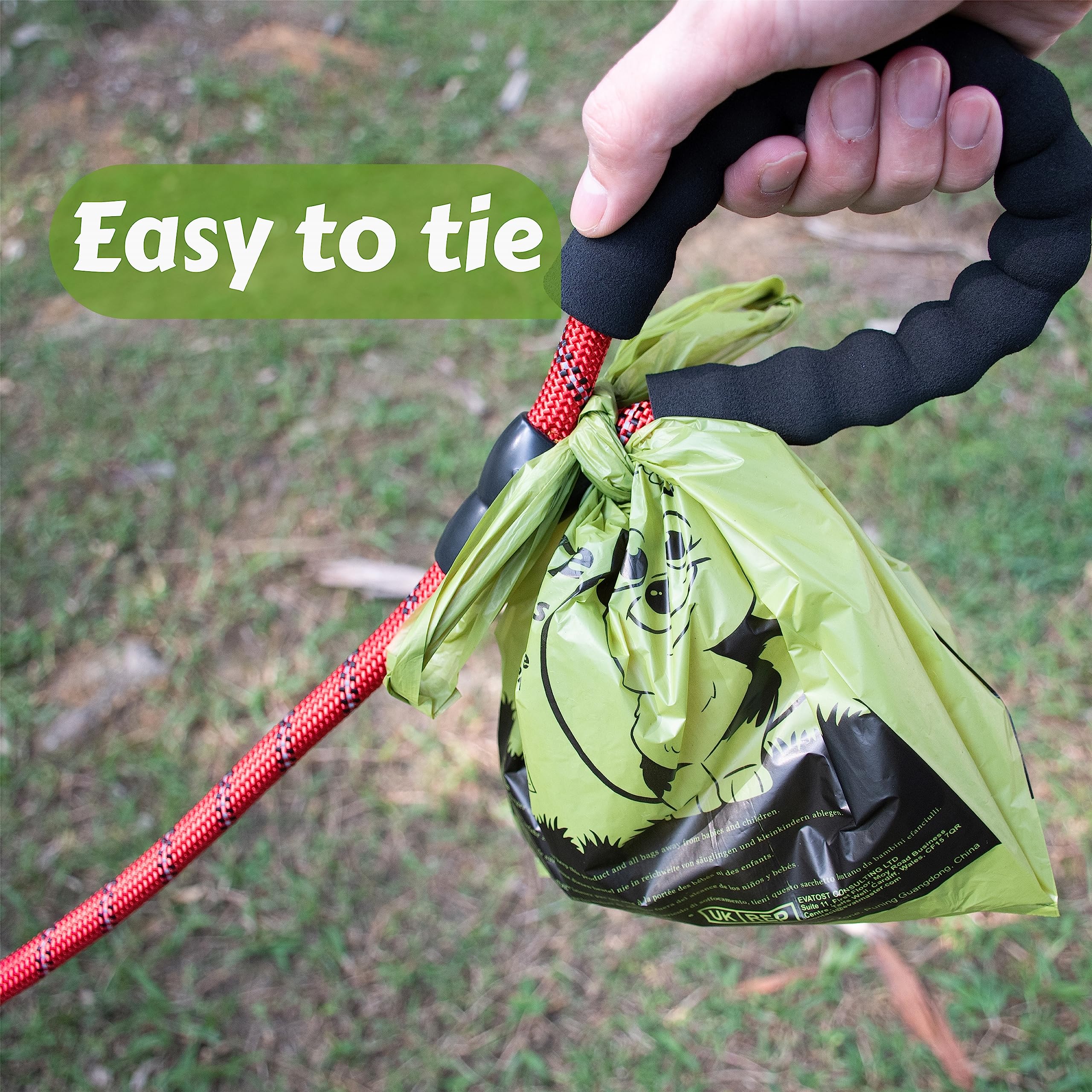 Yorja Tie Handles Dog Poop Bags, 440 Pet Waste Bags, Thick And Strong 100% Leak-Proof Easy Tie Up Doggy Bags