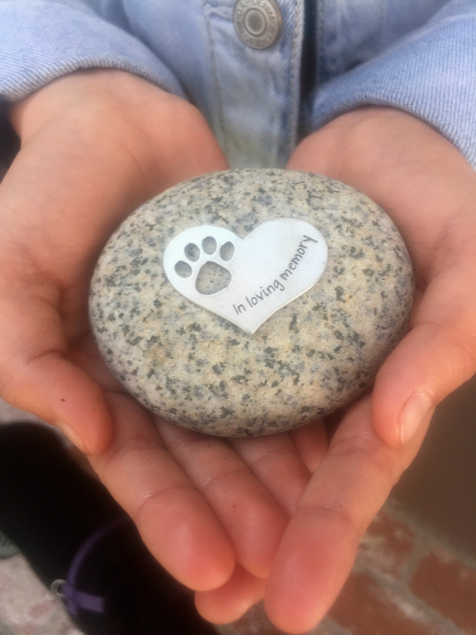 Quotable Cuffs Comforting Dog Memorial Gift - Sympathy Or Condolence Gift For Loss Of Pet - In Loving Memory Stone By Whitney Howard Designs