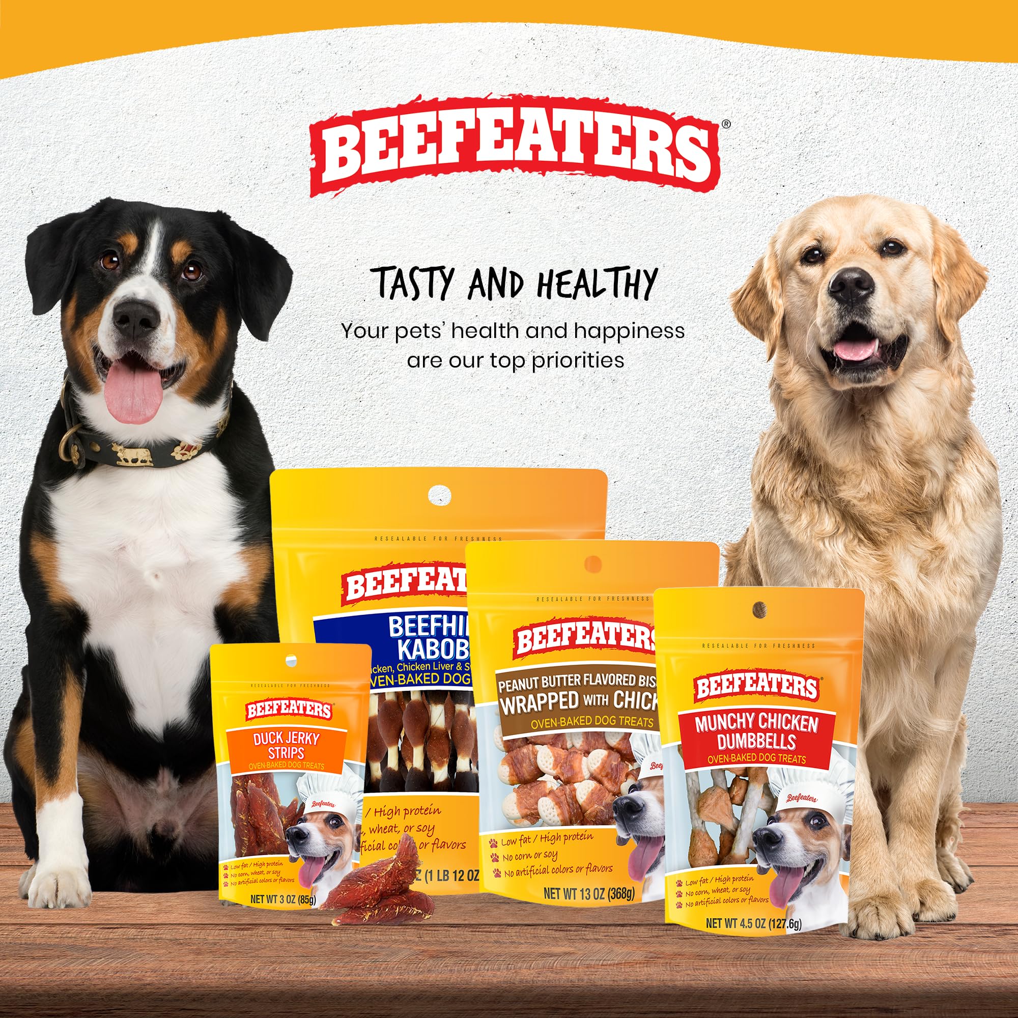 Beefeaters Beefhide Kabobs 28oz - Dog Treat. Triple Flavor with Real Chicken, Liver & Sweet Potato, Long-Lasting Chew, Supports