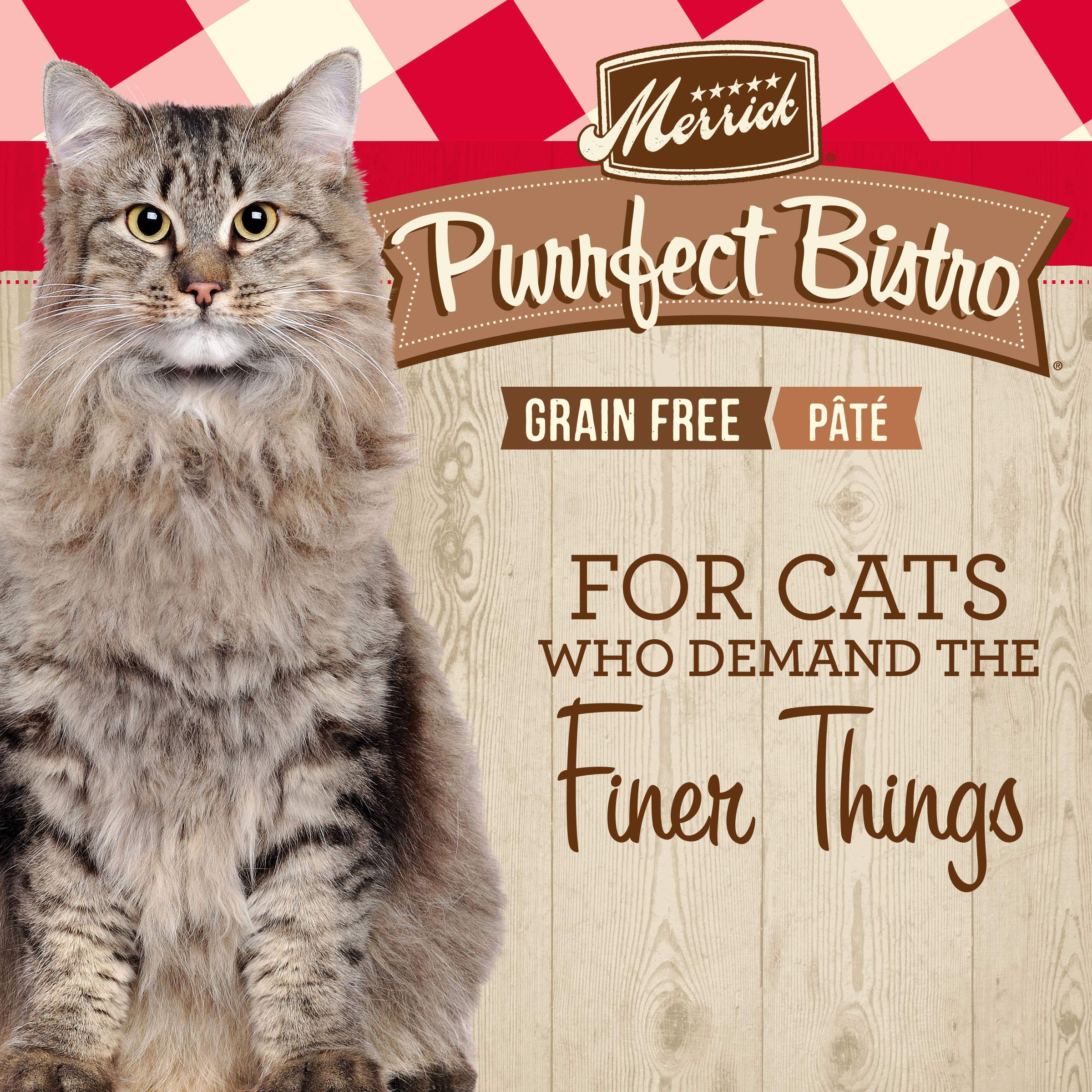 Merrick Purrfect Bistro Grain Free Premium Soft Canned Pate Adult Wet Cat Food, High Protein Beef Recipe - (Pack of 24) 3 oz. Ca