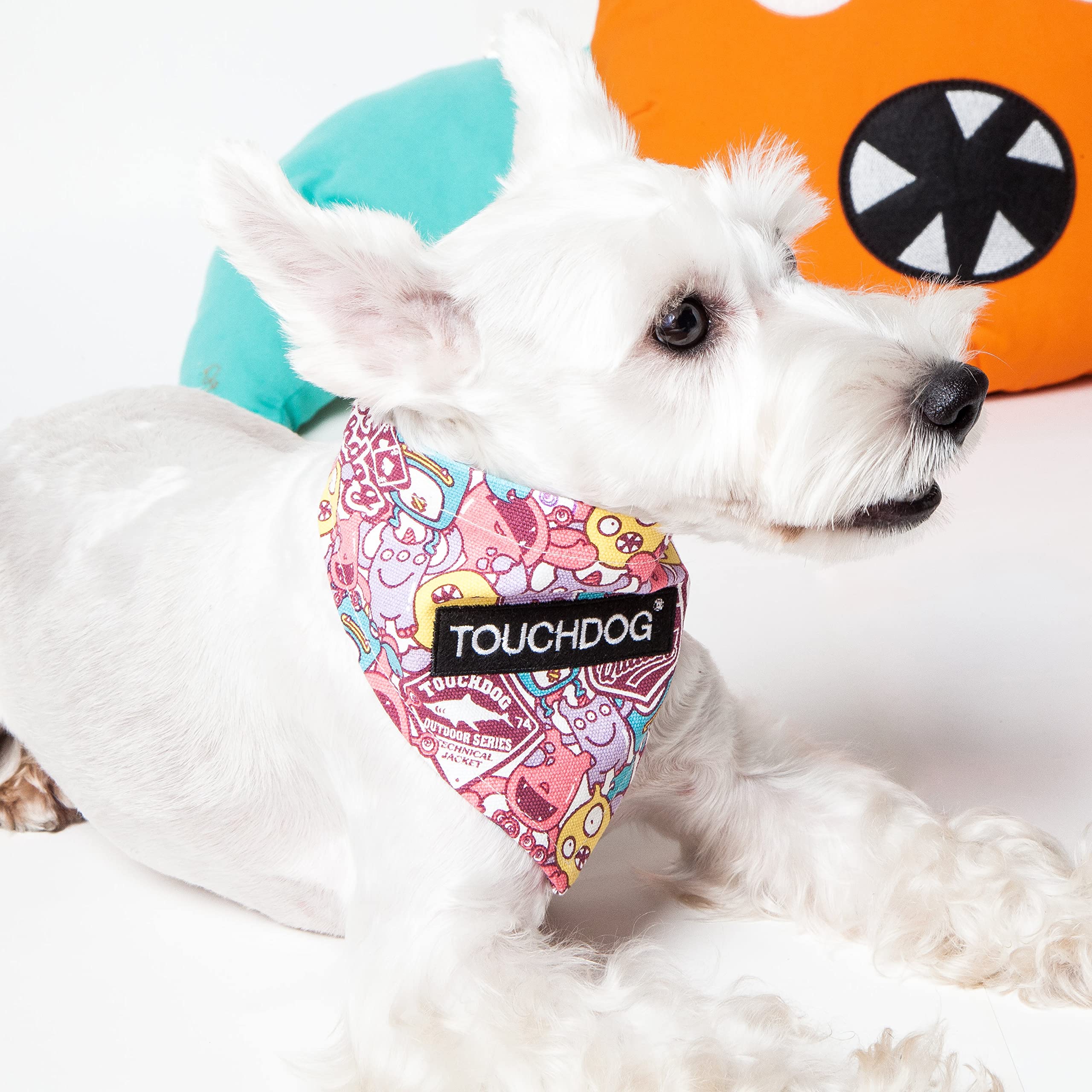 Touchdog  Bad-to-the-Bone Elephant Patterned Fashionable hook and loop Bandana(D0102HAXSS7.)
