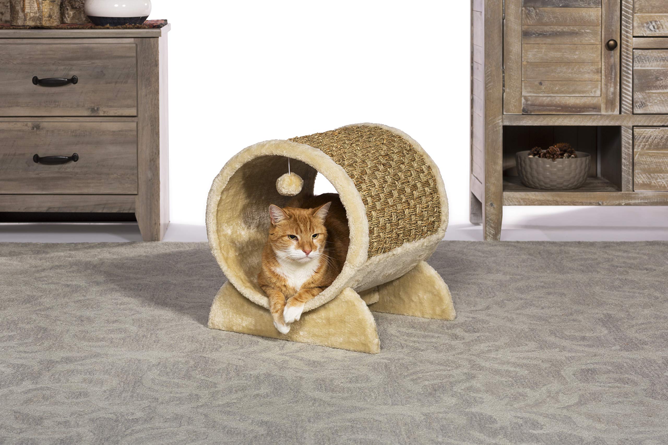Prevue Pet Products Kitty Power Paws Plush Cozy Tunnel 7383 - Beige