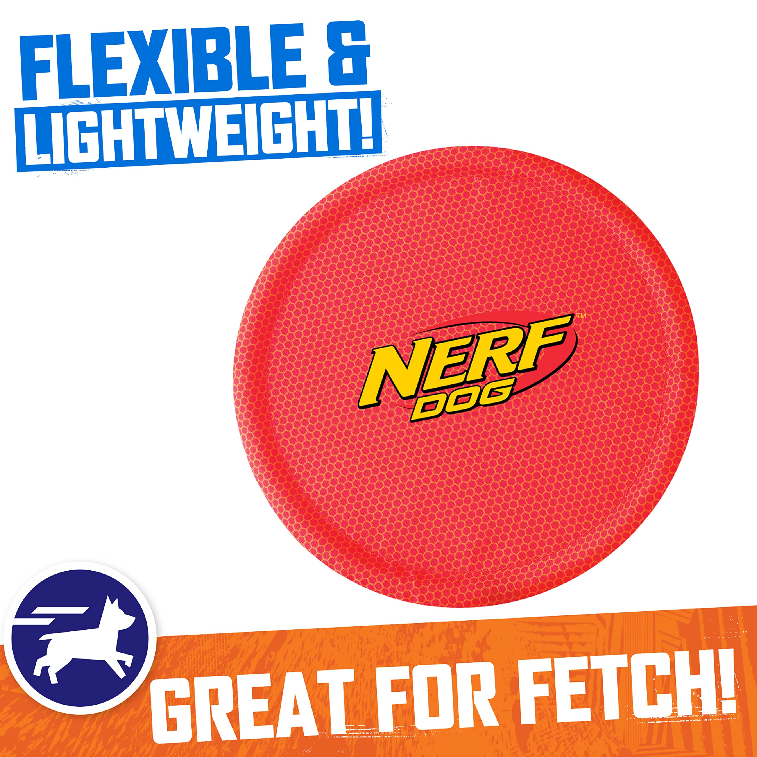 Nerf Dog Nylon Flyer Dog Toy, Flying Disc, Lightweight, Durable And Water Resistant, Great For Beach And Pool, 9 Inch Diameter,