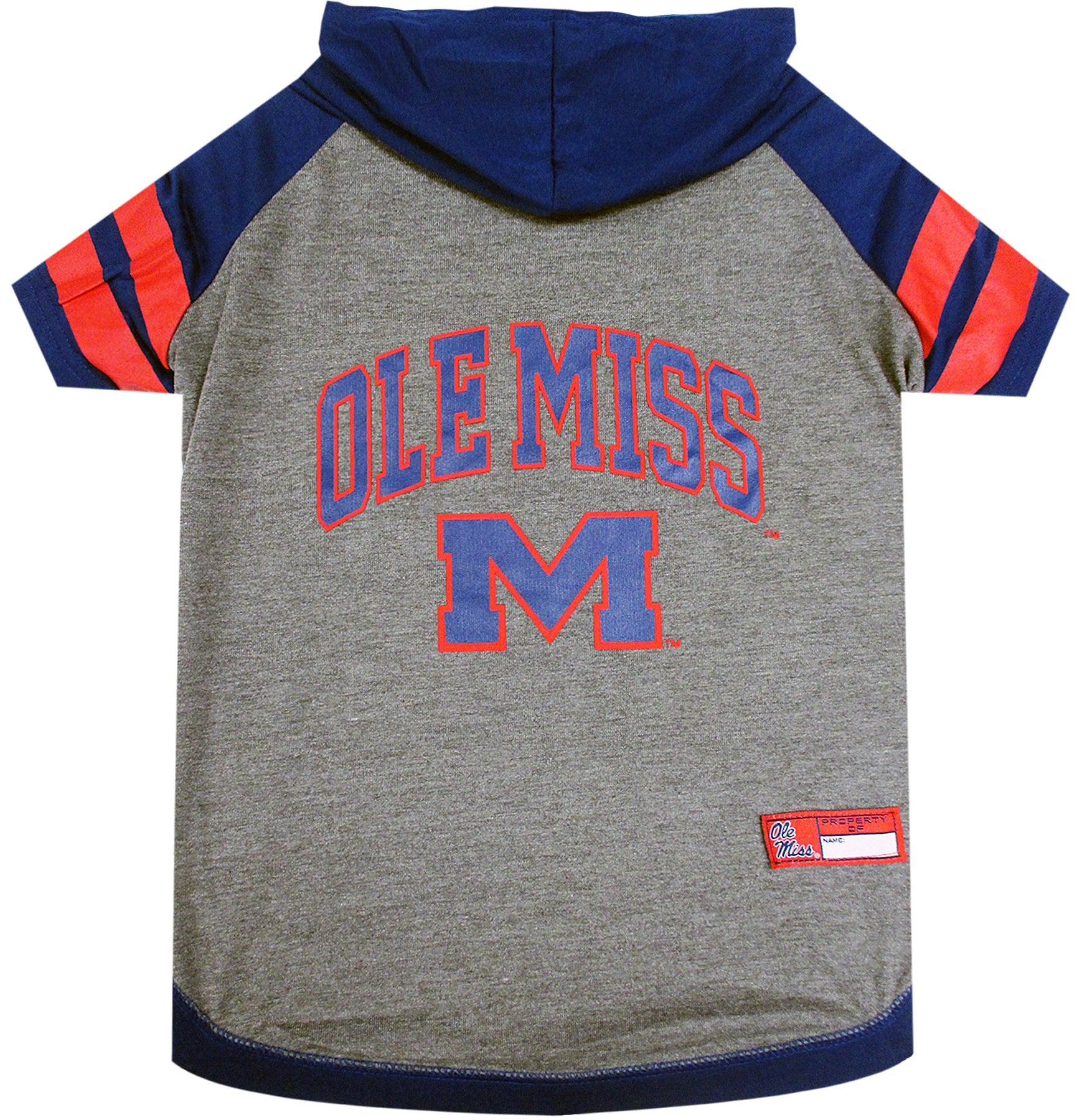 NCAA Mississippi OLE Miss Rebels Hoodie for Dogs & Cats, Large Collegiate Licensed Dog Hoody Tee Shirt. Sports Hoody T-Shirt for