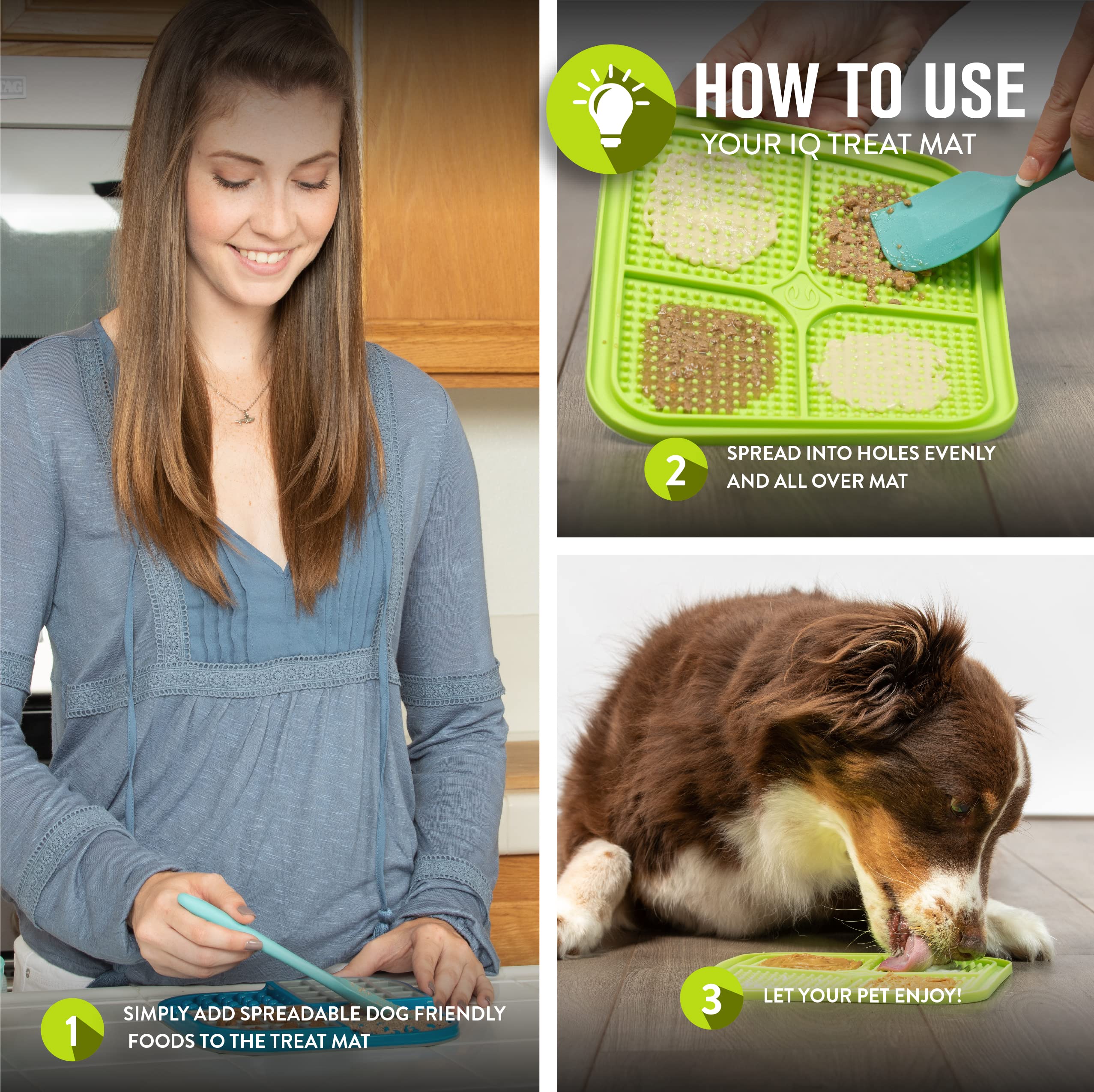 Hyper Pet IQ Treat Lick mat for Dogs, Dog Slow Feeder & Cat Lick mats | Great Alternative to Slow Feeder Bowls & Cat Feeders | P