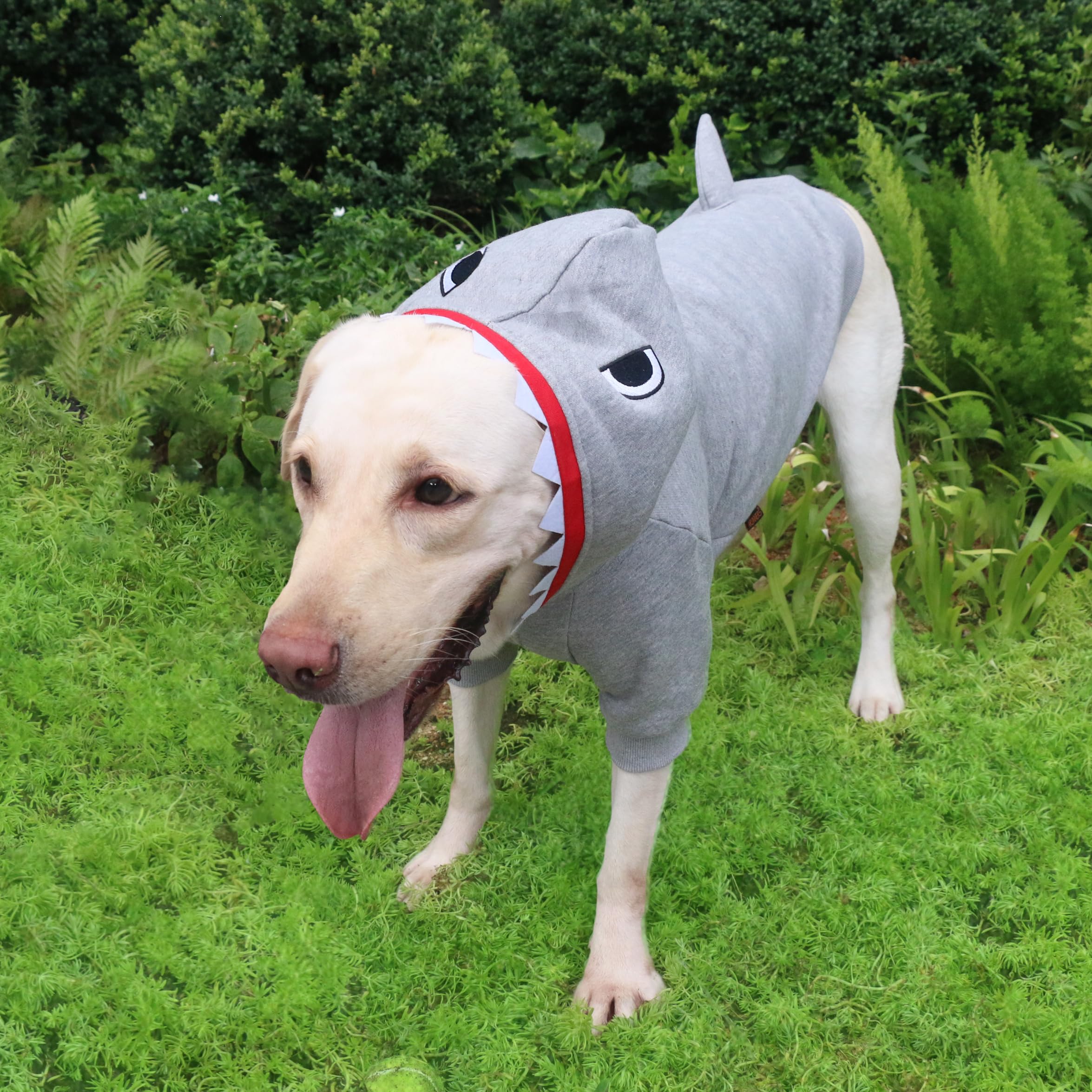 Arunners Shark Christmas Costumes Clothes For Extra Large Dogs Jaws Hoodies Labrador Rottweiler Great Dane, Grey, 3X-Large
