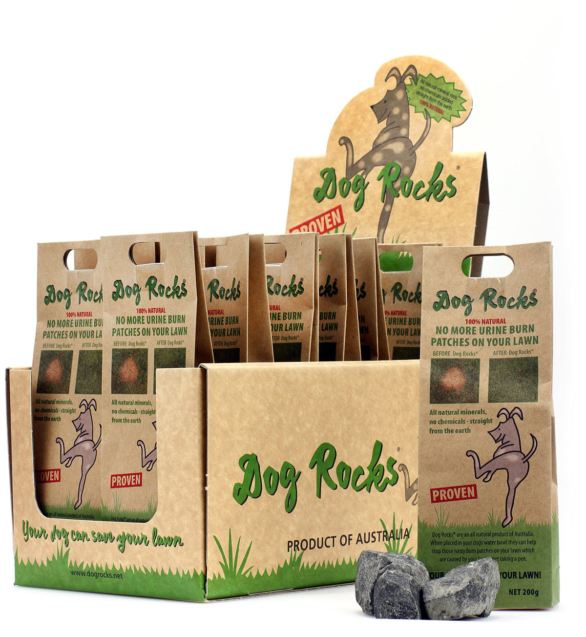 Dog Rocks For Urine Burning Grass - 200G Each -Natural Pet Rock To Help Maintain Green Lawn - Grass Savers For Dog Urine - 24 Mo
