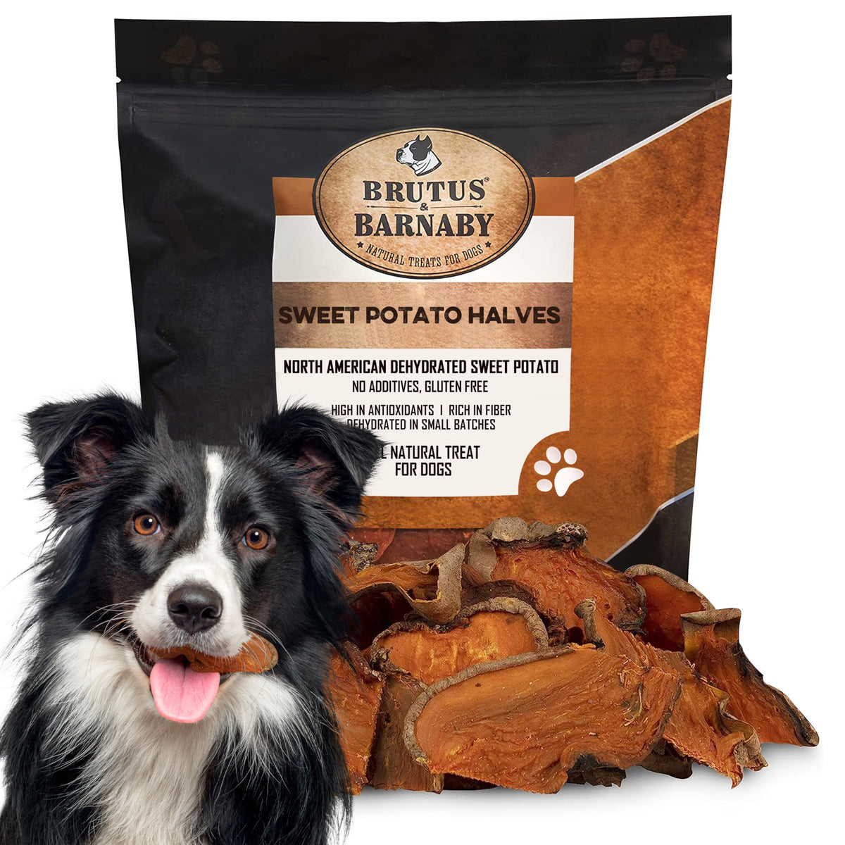 Sweet Potato Slices For Dogs - Half Slices, 14 Oz - Single Ingredient Grain Free Dog Treats, Best High Anti-Oxidant Healthy 100% Natural Thick Cut Dried Sweet Potato Dog Treats, No Added Preservatives