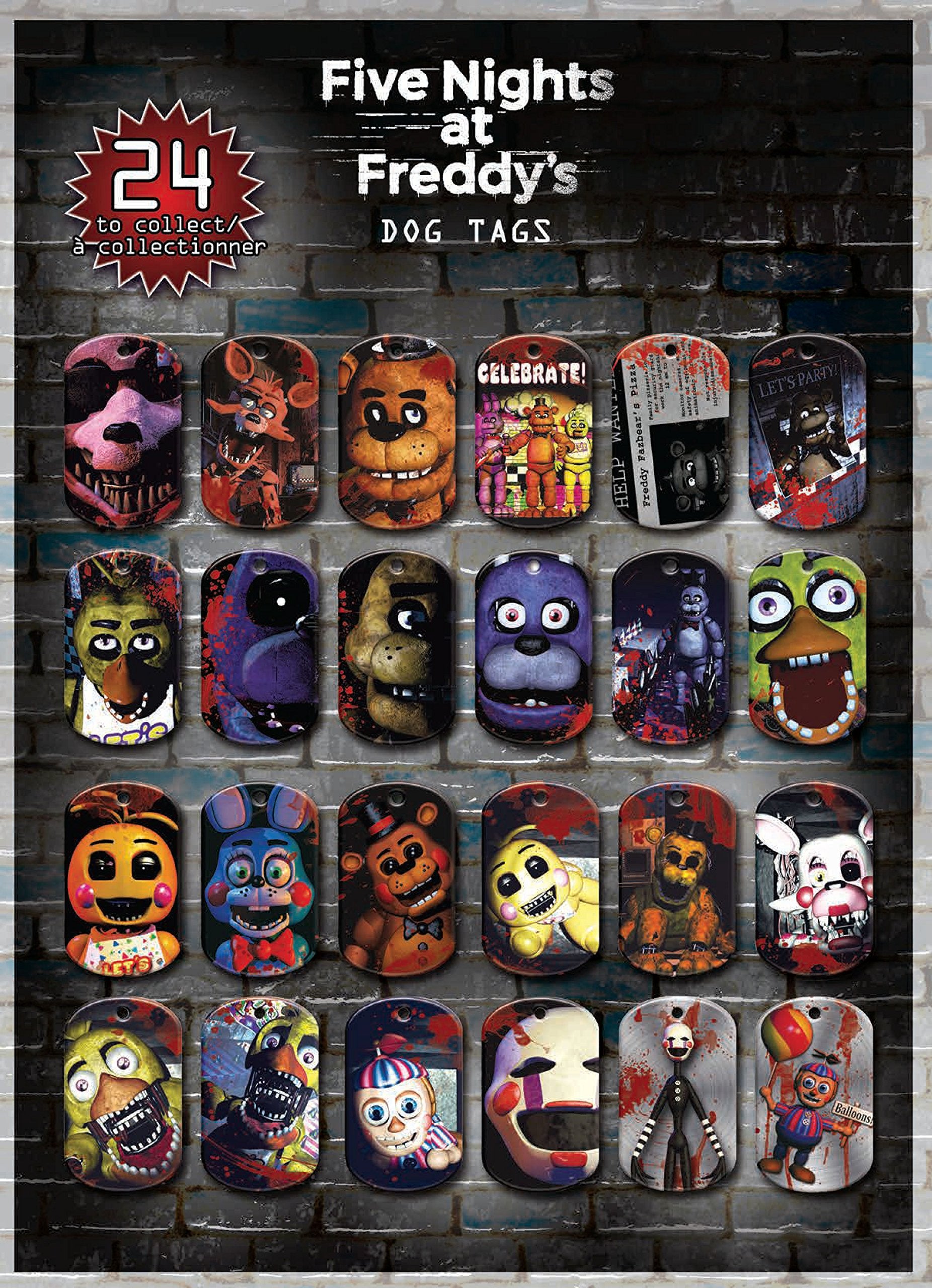 Five Nights at Freddy's Dog Tags Necklace Mystery Pack - 3 Random Metal Necklaces, Multicolor
