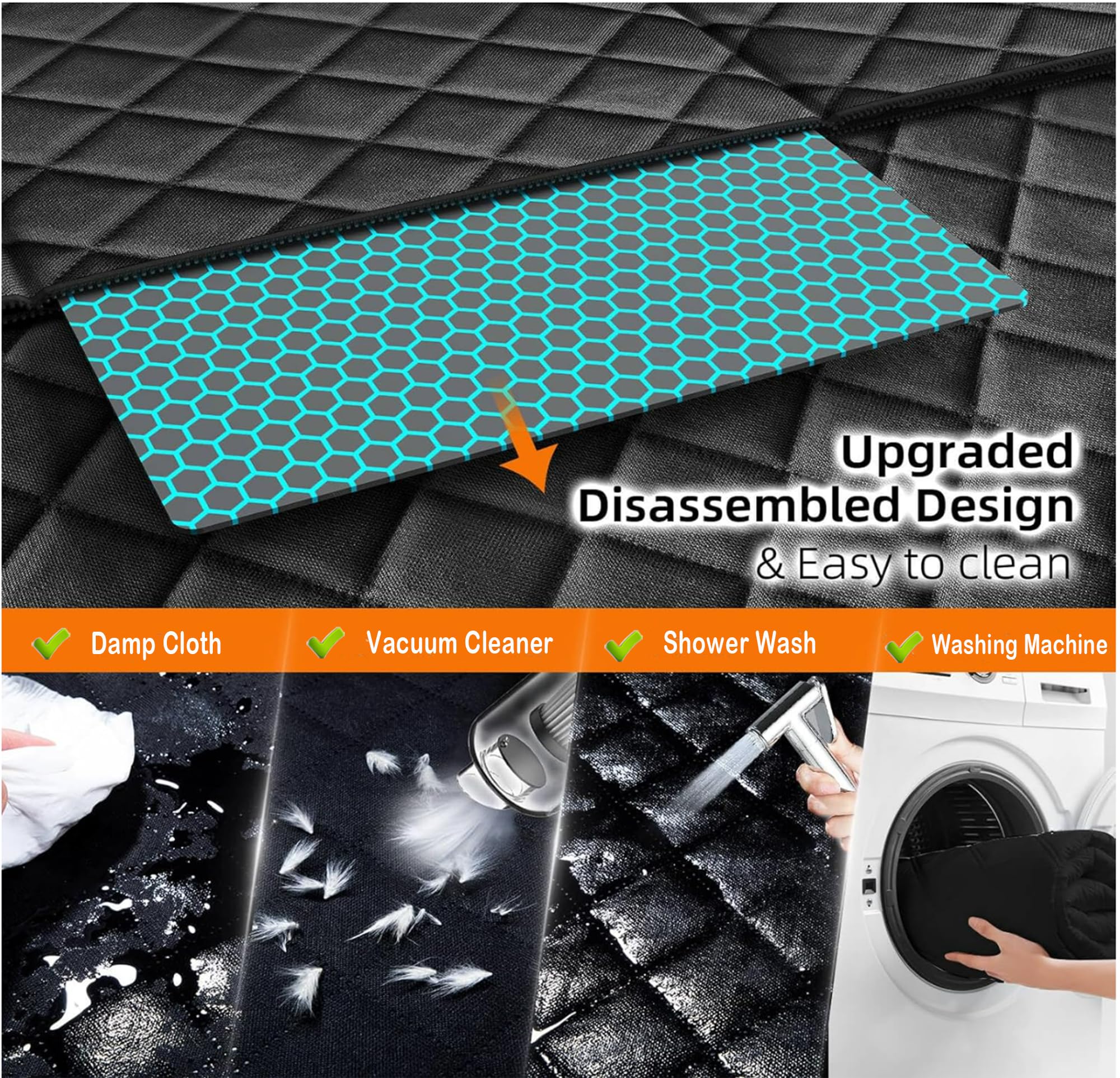 Fifipets Waterproof Dog Car Seat Cover Hard Bottom-Detachable, Back Seat Extender For Dogs-Supports 400Lb, Heavy Duty Scratch Pr