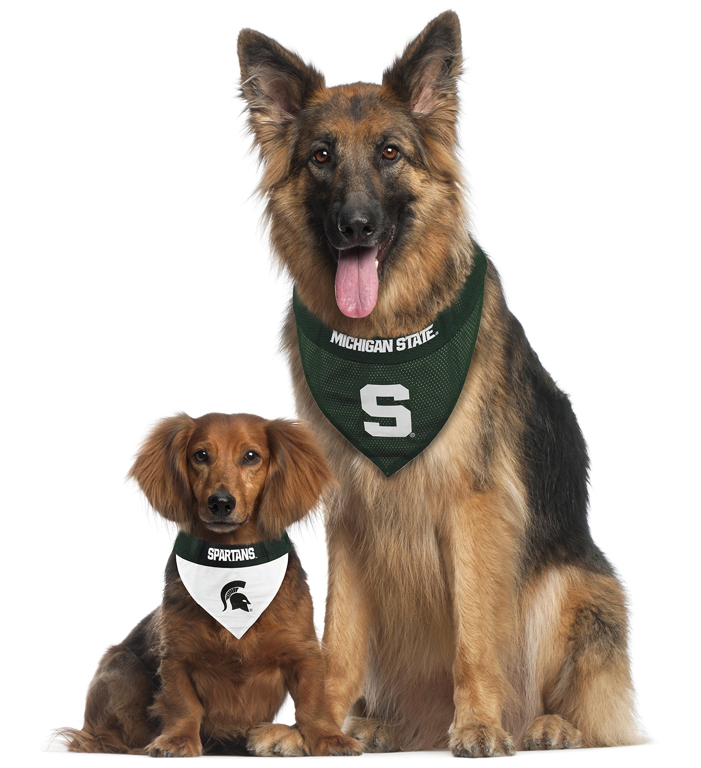 Pets First Collegiate Pet Accessories, Reversible Bandana, Michigan State Spartans, Large/X-Large