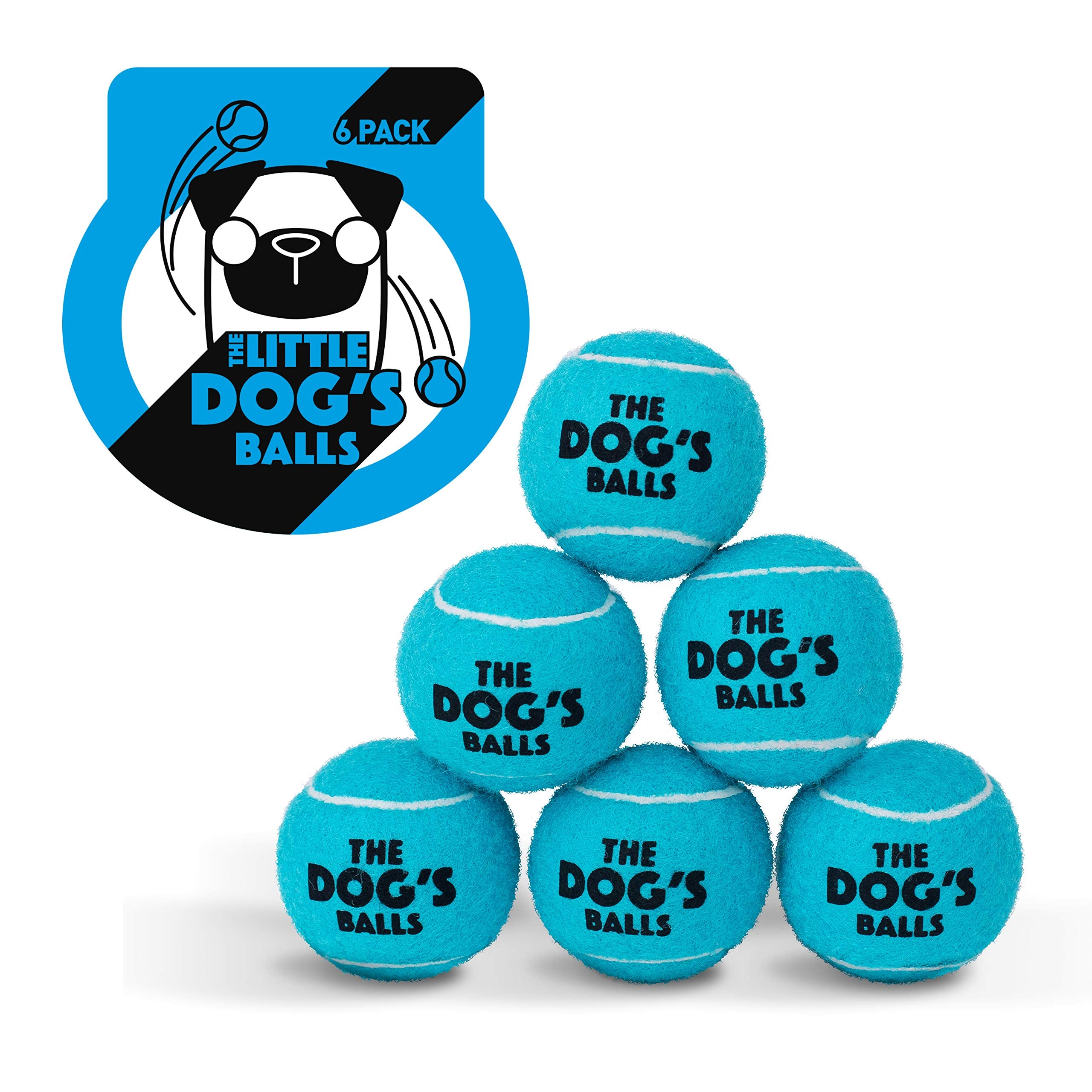 The Little Dog'S Balls, Dog Tennis Balls, 6-Pack Blue Dog Toy, Strong Dog & Puppy Ball For Training, Play, Exercise & Fetch