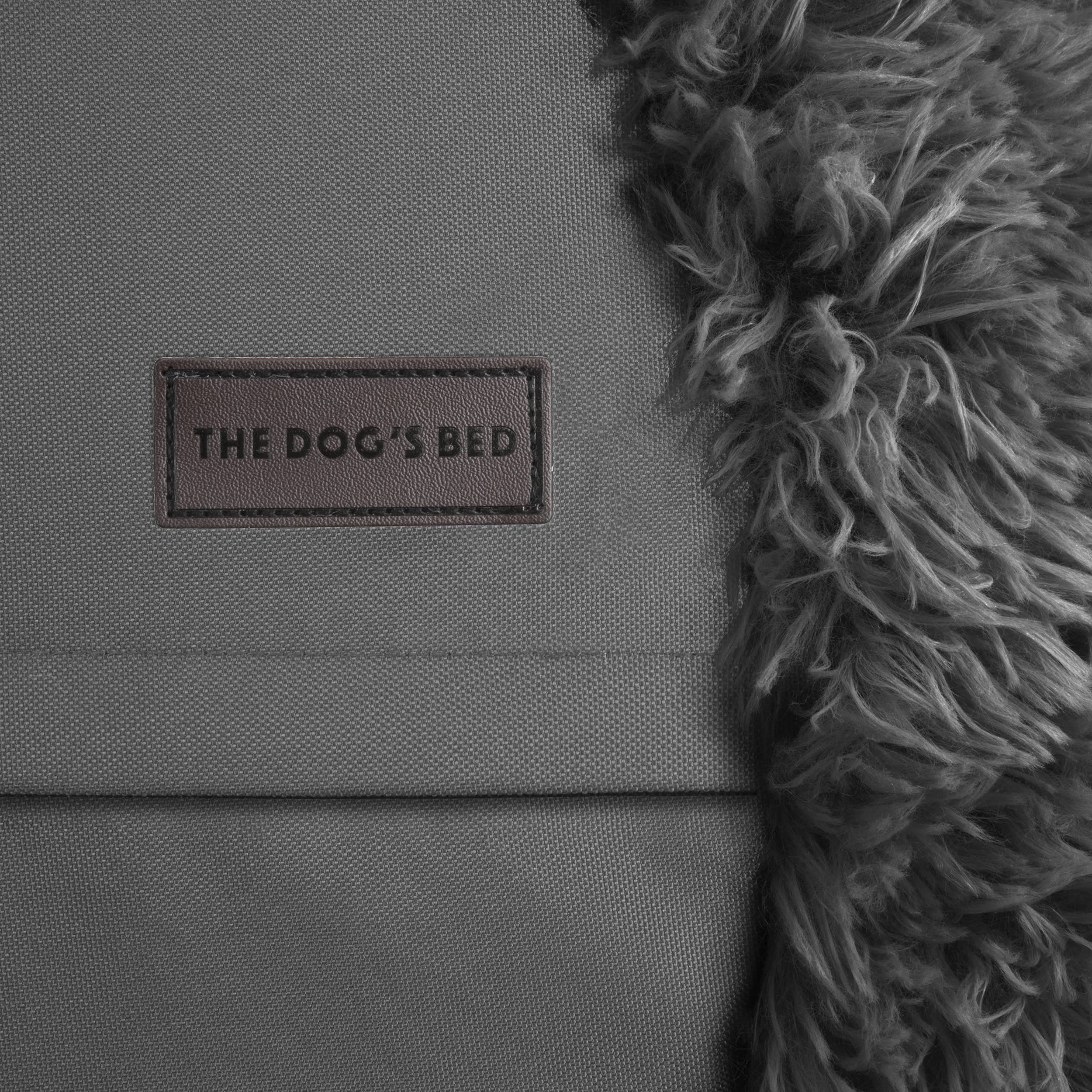 The Dogs Bed Sound Sleep Donut Dog Bed, XXL Grey Fur Calming Nest Bed Removable Cover, Veterinary Approved