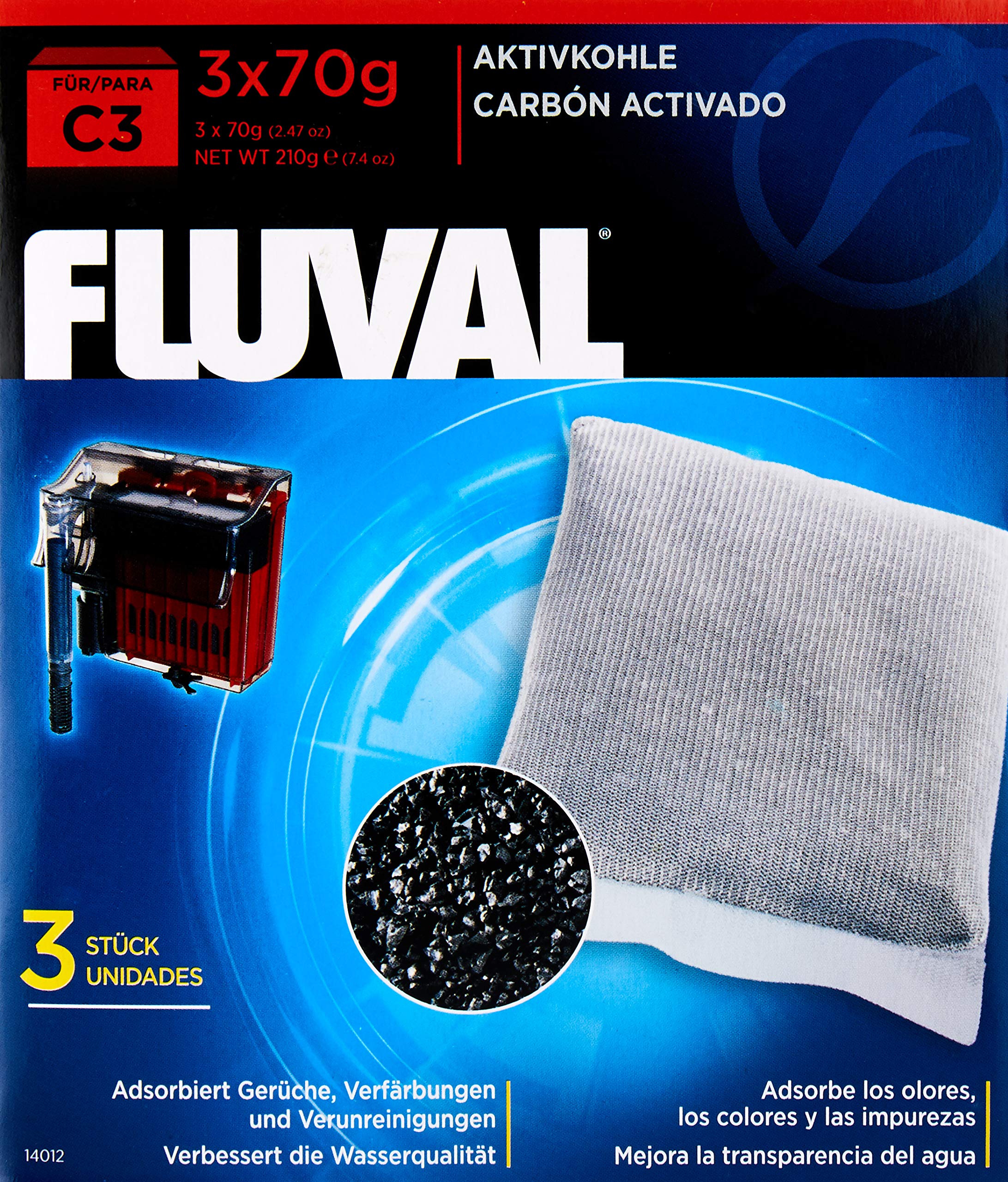Fluval C3 Carbon - 3-Pack,Black