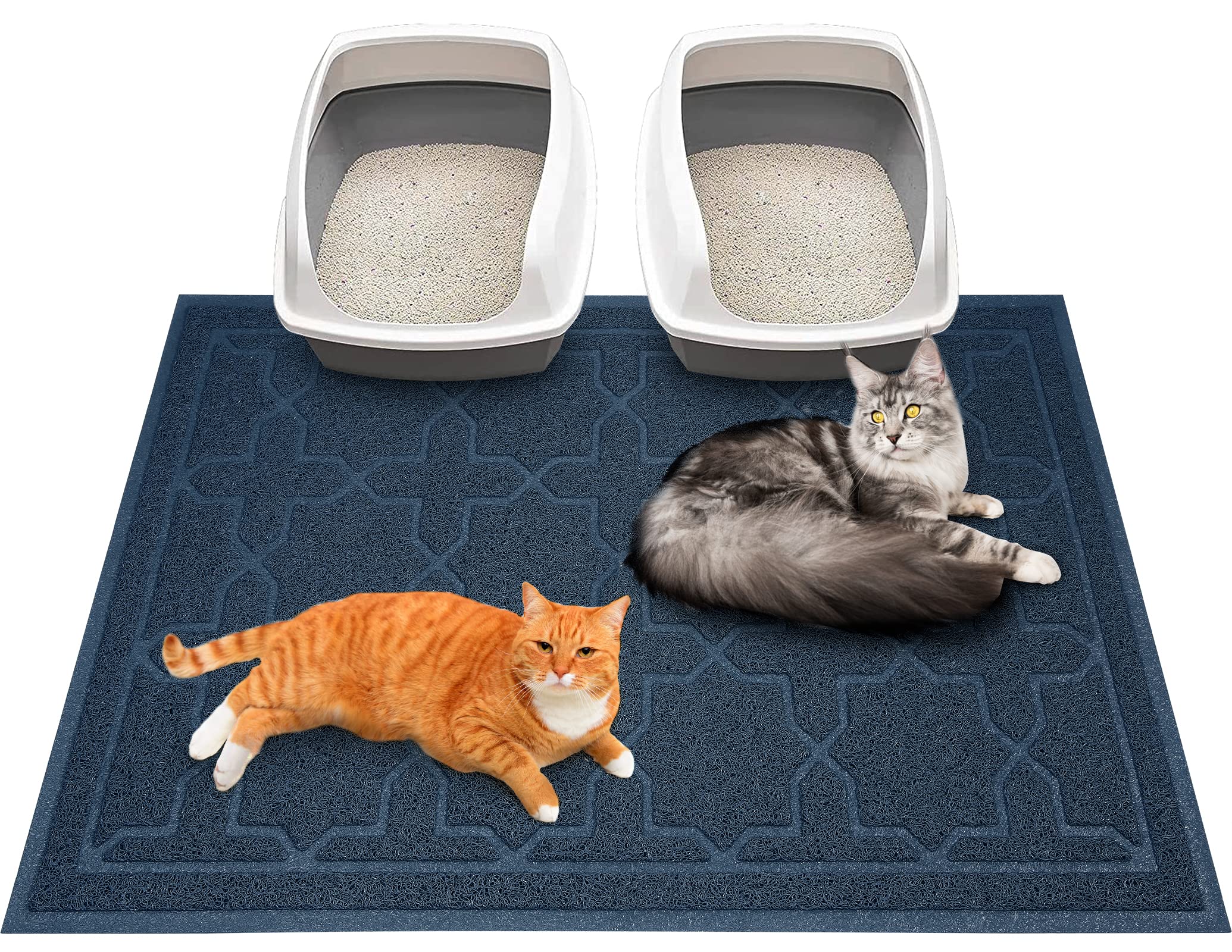 Yimobra Cat Litter Mat, 47''X36'' Litter Box Mat With Litter Lock Mesh, Soft Cat Litter Mat Litter Trapping Mat, Easy To Clean, 