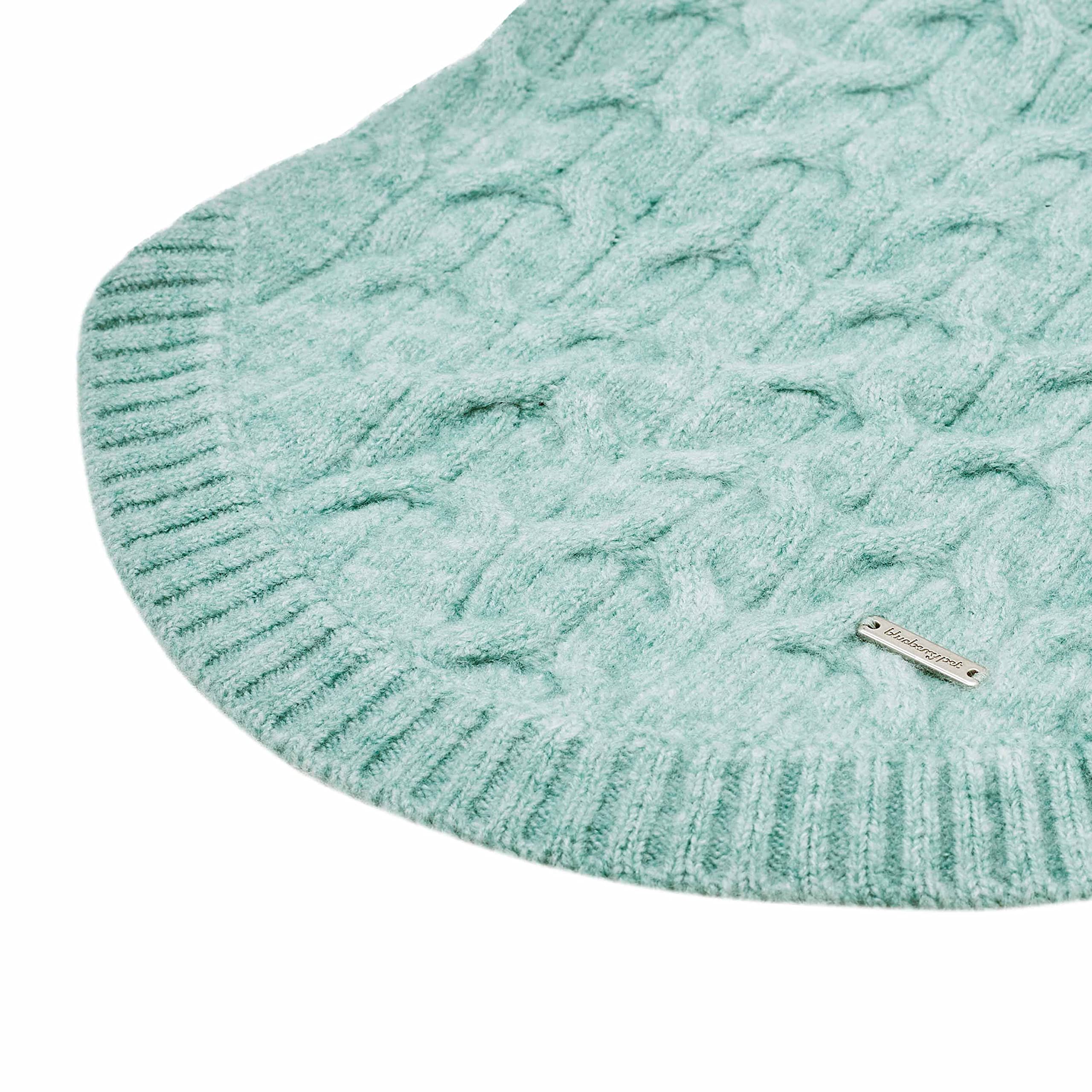 Blueberry Pet 2023 New Classic Fuzzy Textured Knit Pullover Crew-Neck Dog Sweater In Heathered Jade, Back Length 14', Pack Of 1 Clothes For Dogs