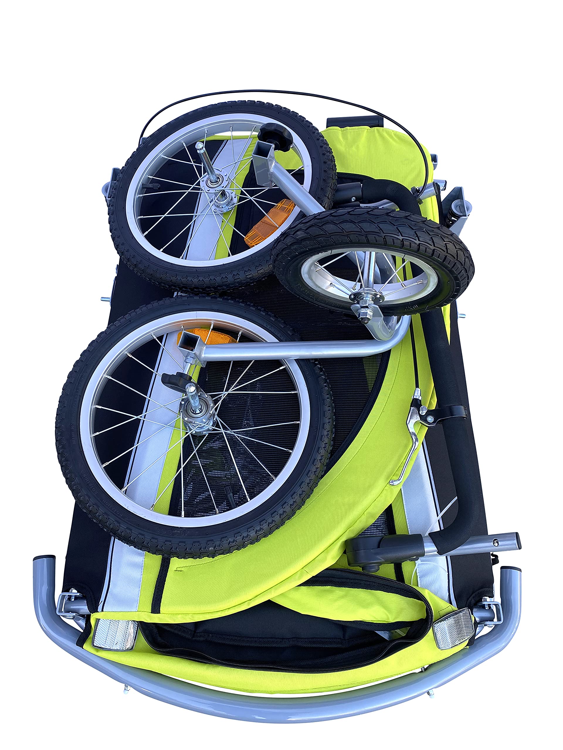 Booyah Extra Large Pet Bike Trailer Dog Stroller & Jogger With Shocks Non Tipping. (Blue)