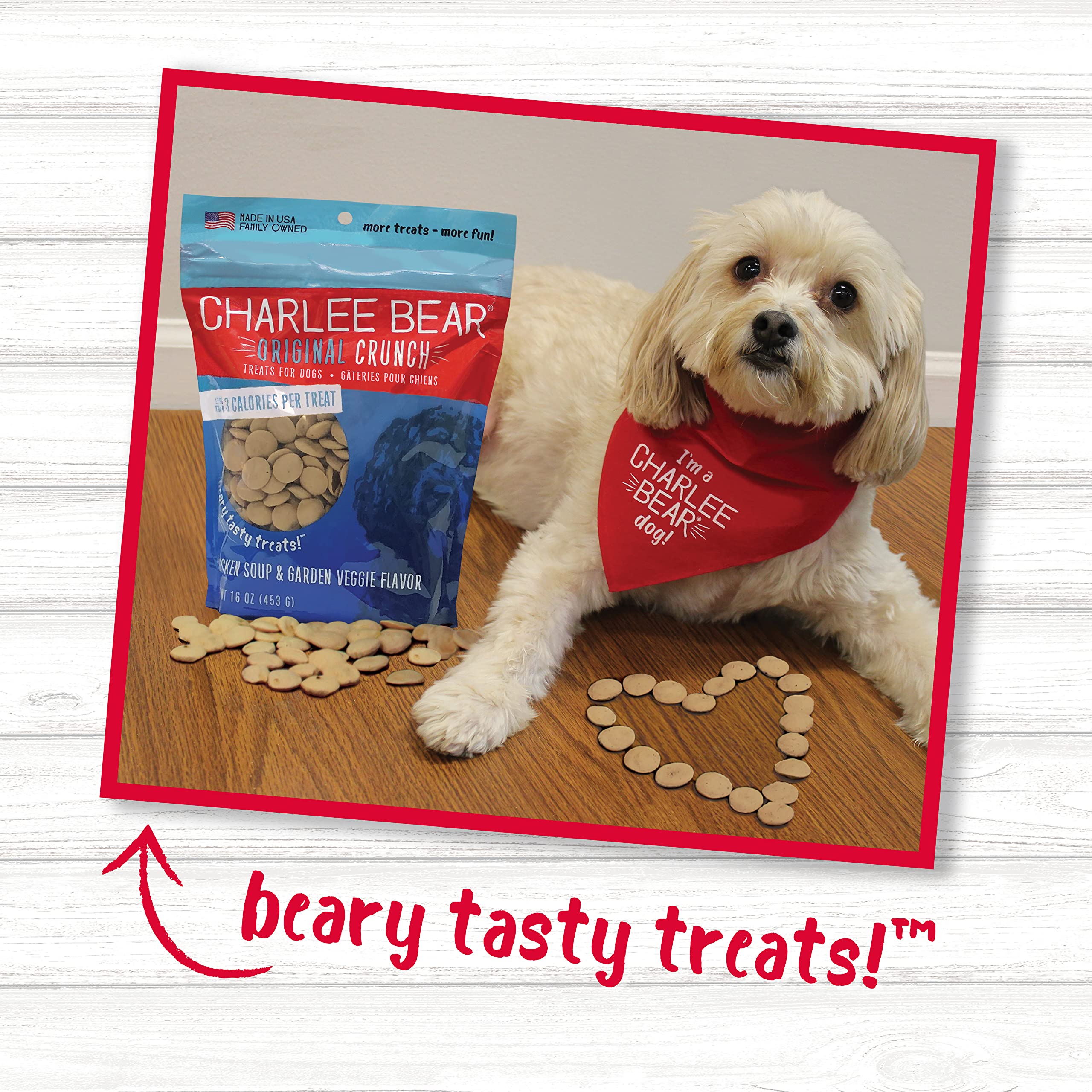 Charlee Bear Chicken Soup & Garden Veggie Dog Treats 16 oz. bag