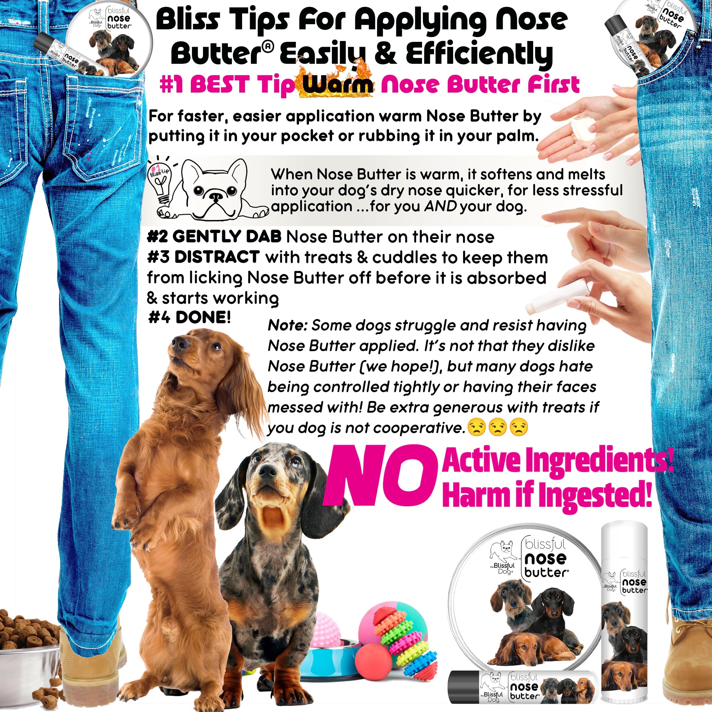 The Blissful Dog Daschund Unscented Nose Butter, 0.50-Ounce