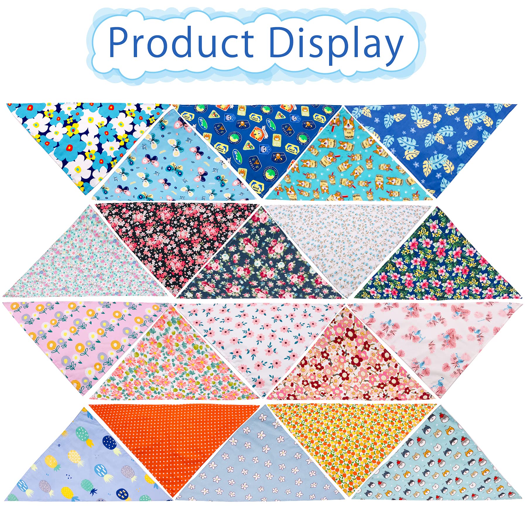 Jpgdn 100Pcs Small Dogs Bandanas Cotton Bulk Pet Summer Bandanas Kerchief Triangle Bibs Scarves Scarfs Random Patterns For Boys