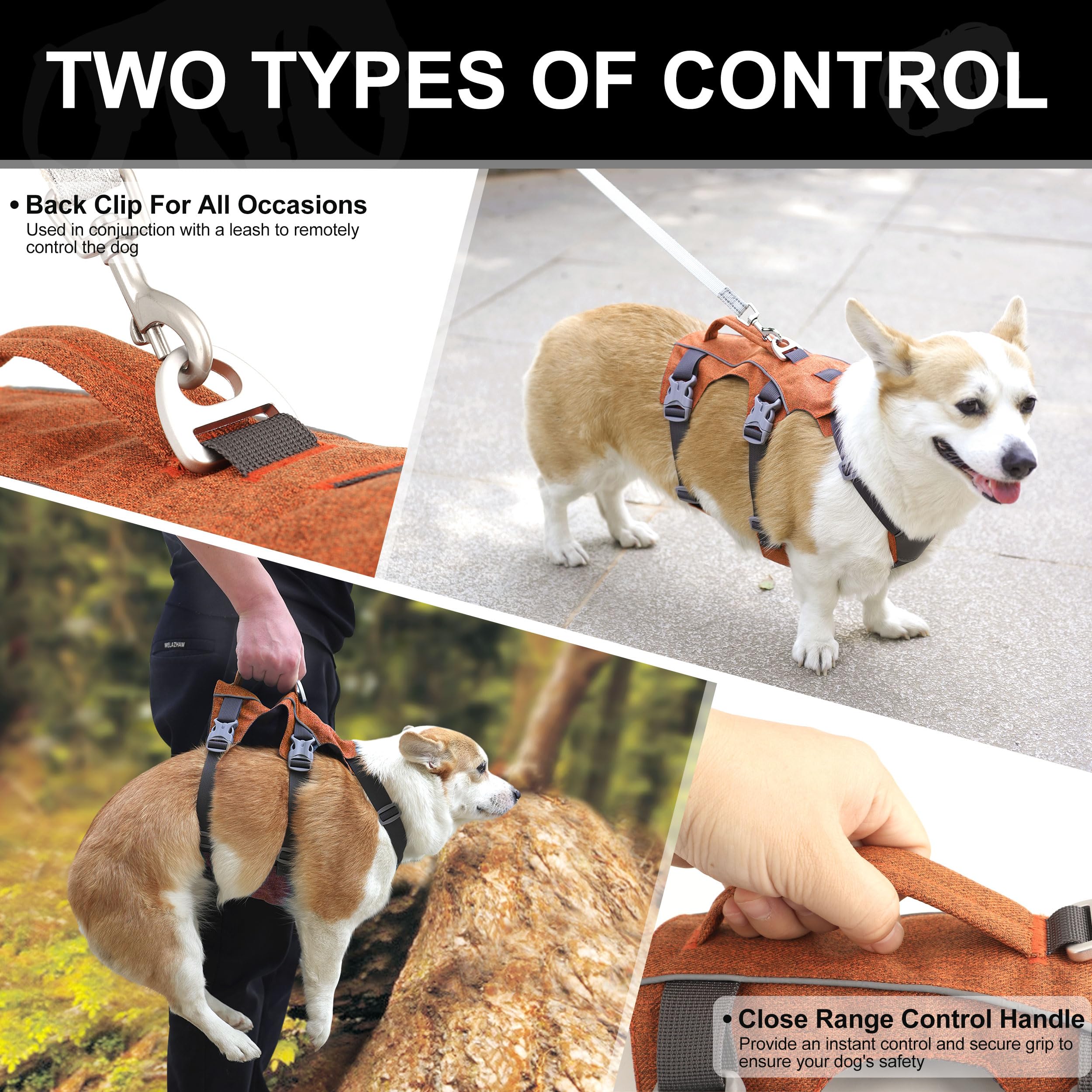 Akailea Dog Harness Medium Sized Escape Proof Dog Harness With Handle, Reflective Puppy Vest, Breathable Soft Full Body Pet Harn