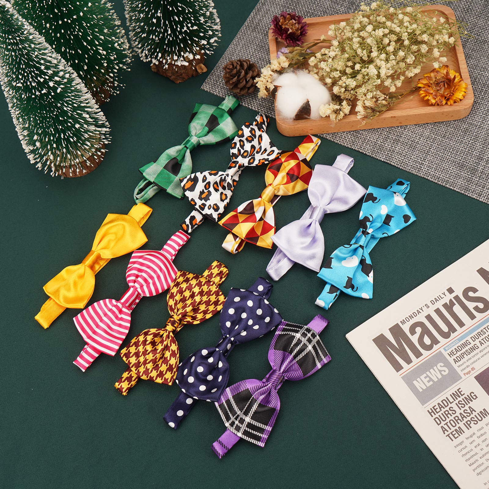 Bow Ties For Dogs Bulk, 40Pcs Segarty Cat Dog Bowties With Adjustable Collar For Medium Small Dogs, Grooming Shop Accessory Gift