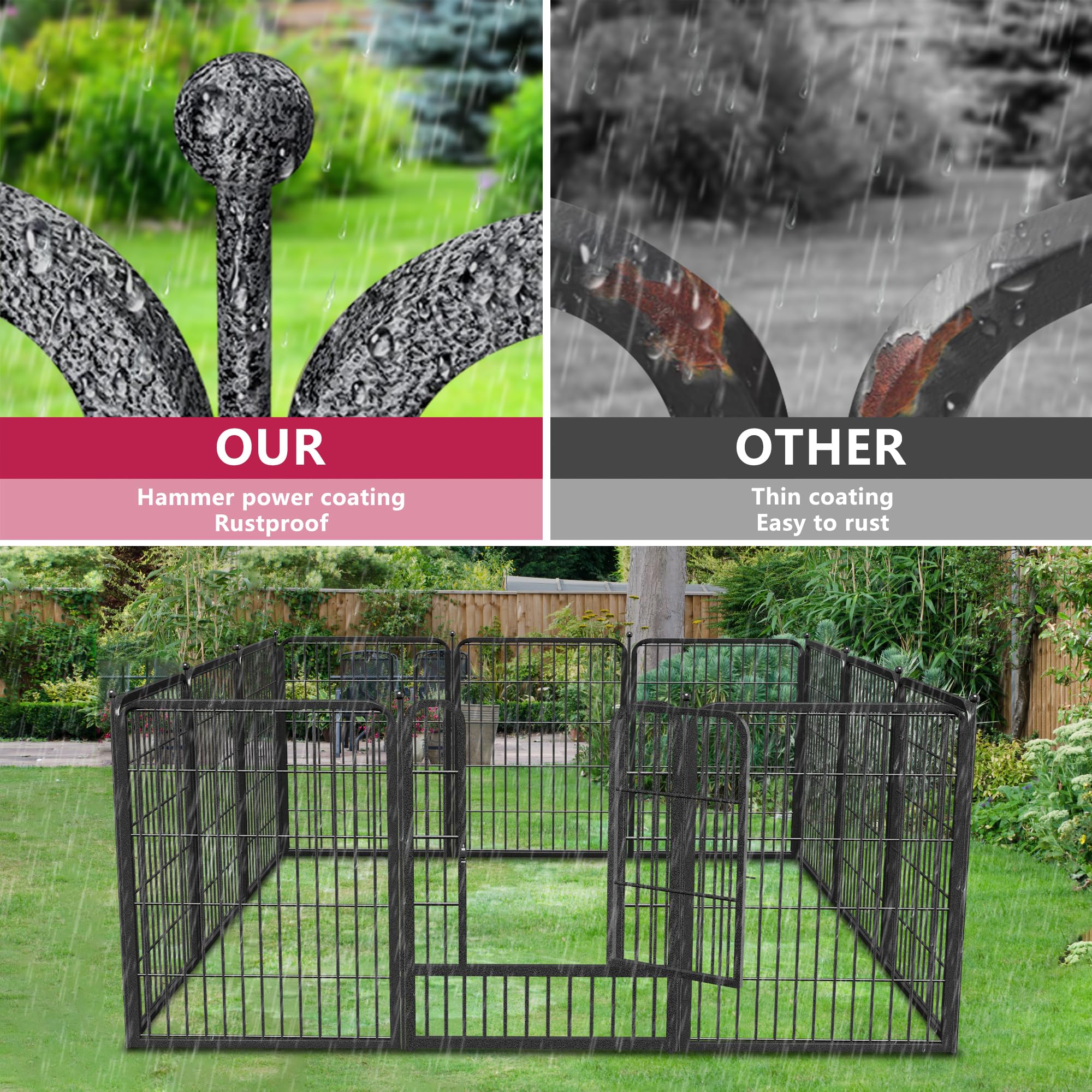 Jhsomdr Dog Playpen 32'' Height 30 Panels Portable Dog Fence Outdoor For Yard Puppy Playpen Indoor Dog Pen Outdoor For Medium/Sm
