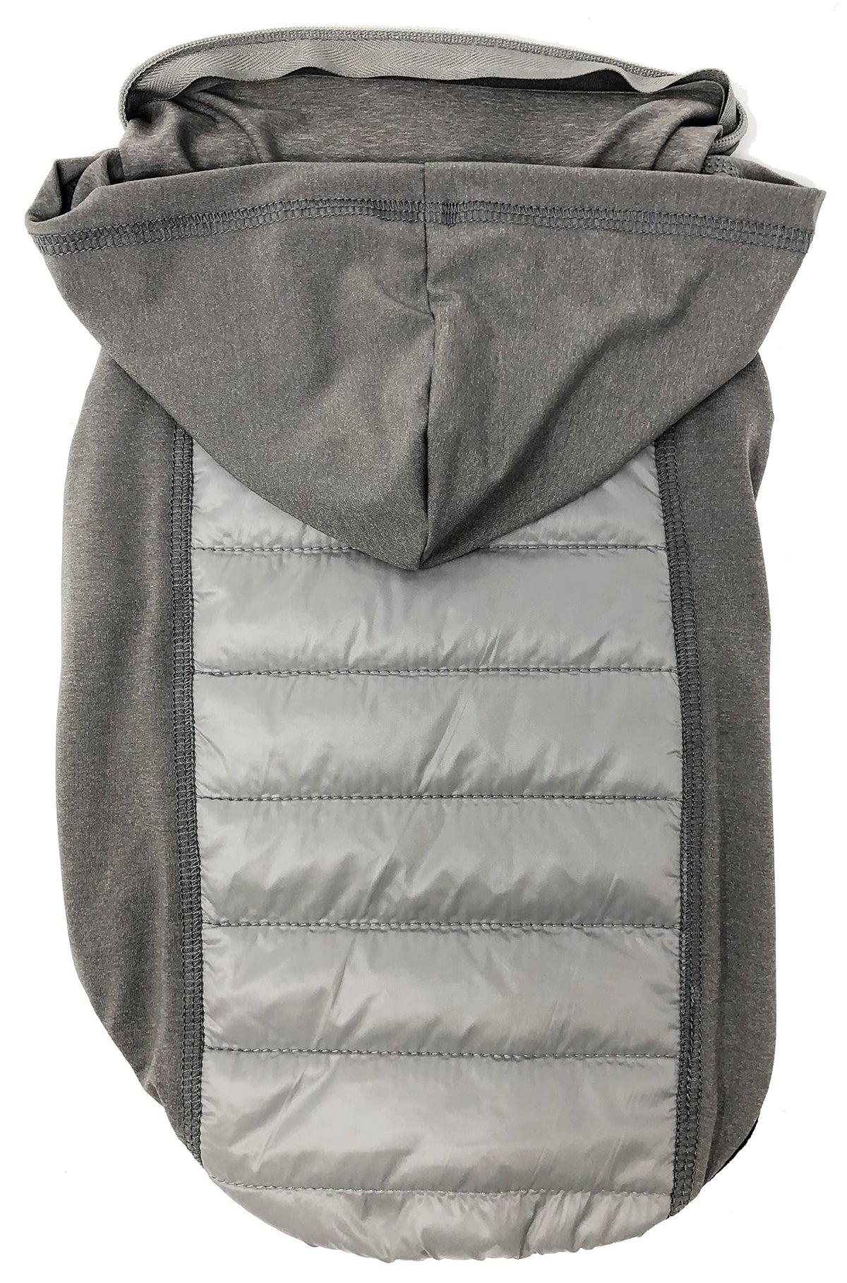 Pet Life Apex Lightweight Hybrid Stretch and Quick-Dry Dog Coat with Pop Out Hood, XL, Grey