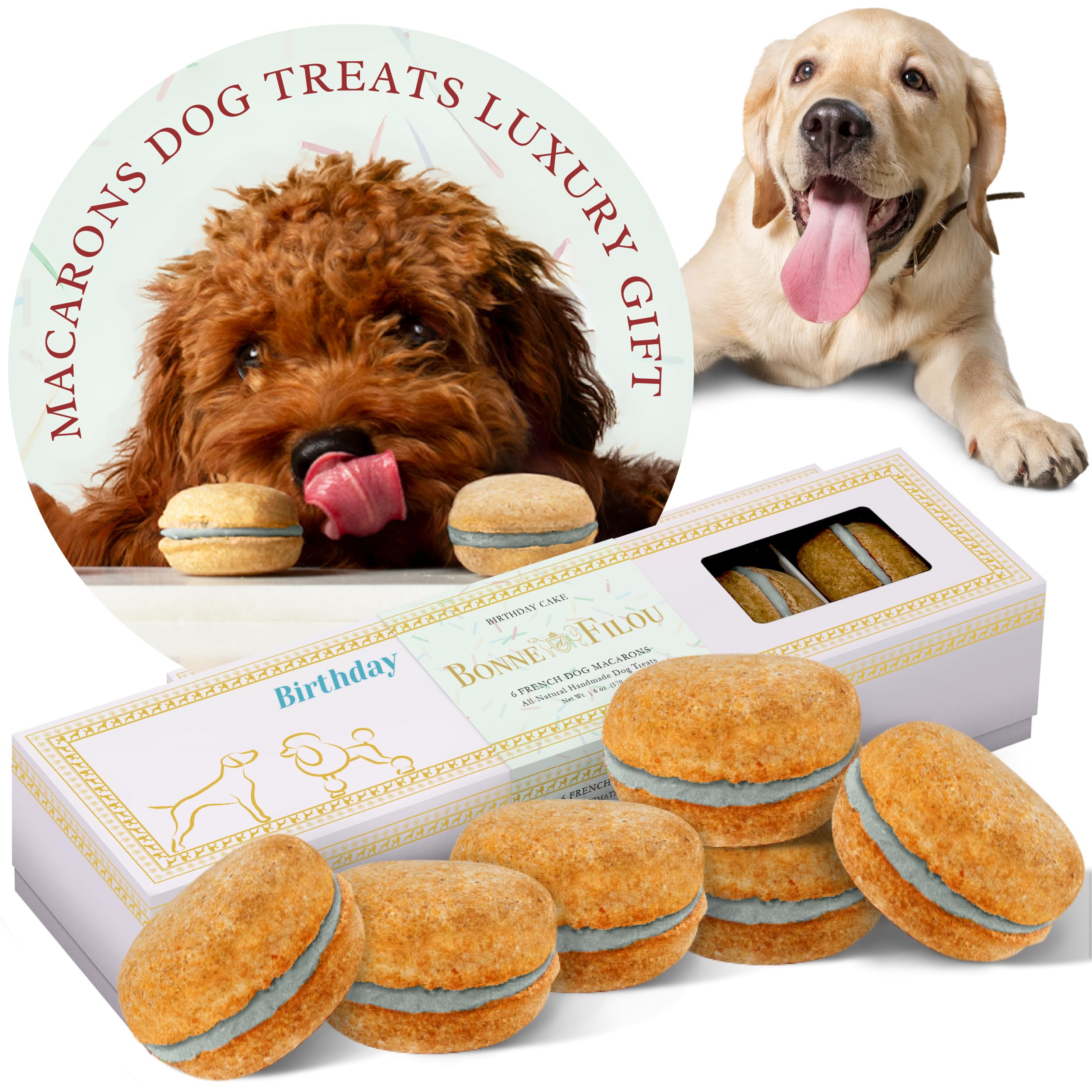 Dog Macarons - count of 6 (Dog Treats  Dog gifts)(D0102HIR0XU)