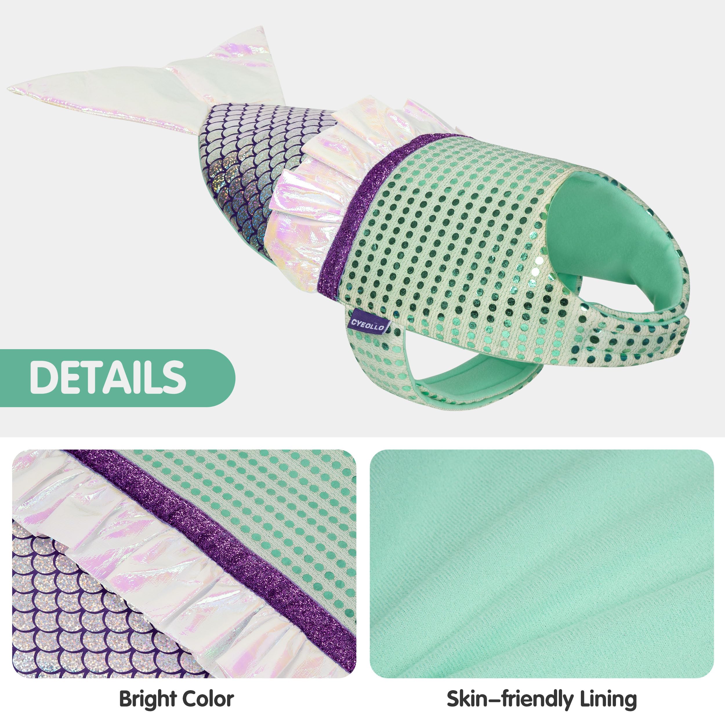 Cyeollo Dog Mermaid Costume Halloween Dog Clothes Holiday Birthday Party Dog Outfits Funny Pet Costumes For Small Dogs, Size Xs