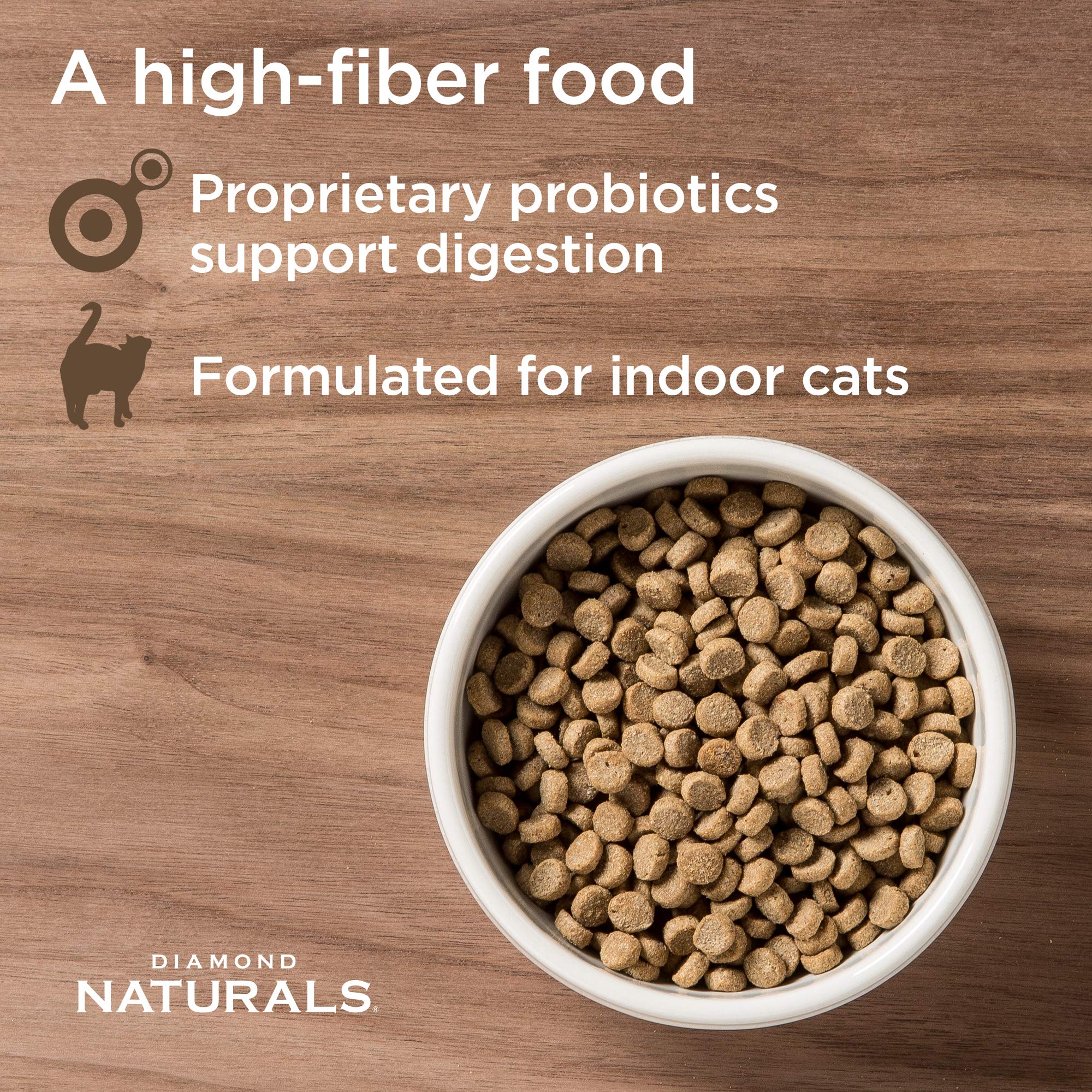 Diamond Naturals Premium Real Meat Recipe Dry Indoor Cat Food with Protein from Cage-Free Chicken, Antioxidants, Probiotics to S