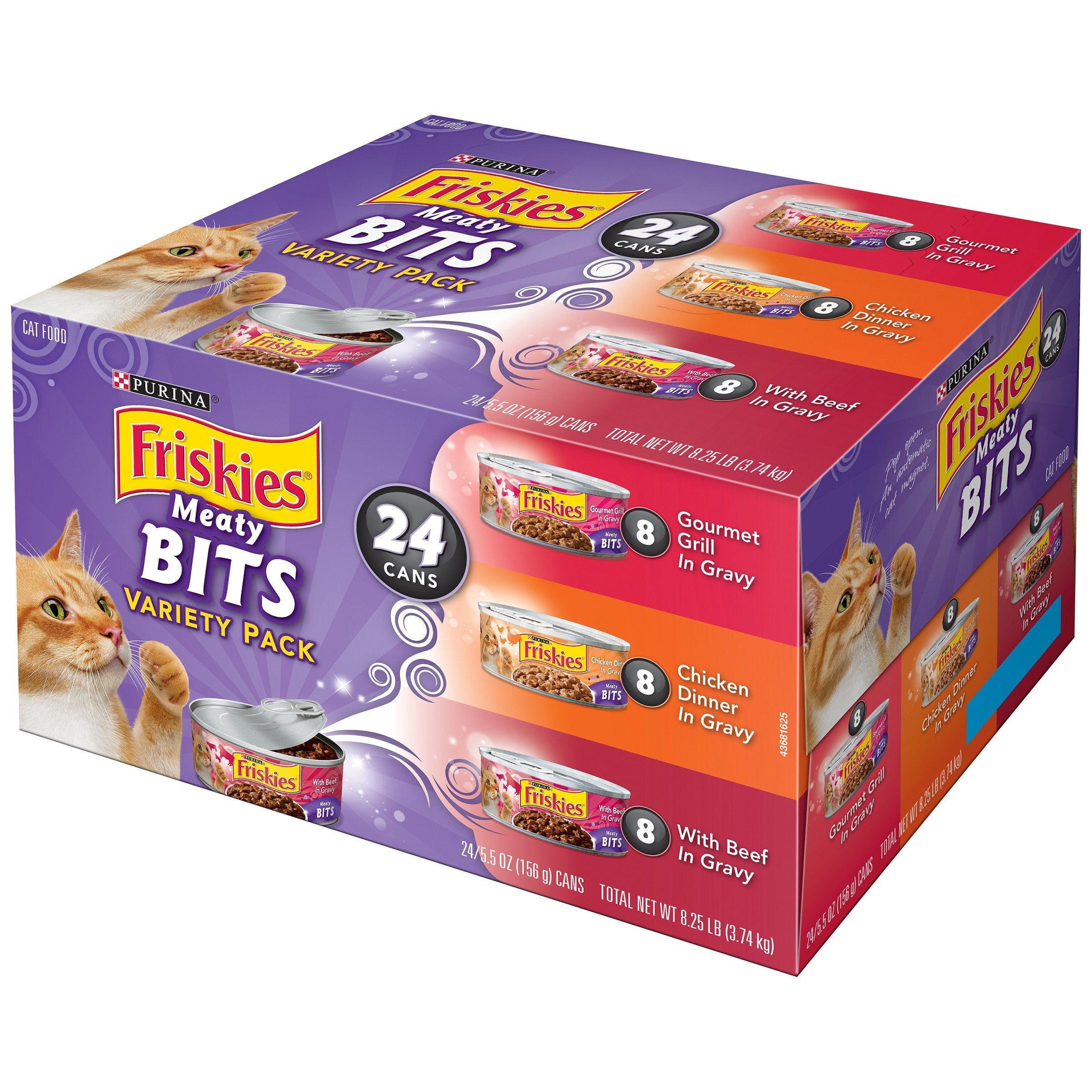 Friskies Wet Cat Food, Meaty BitsVariety Pack, (24) 5.5 Oz Cans