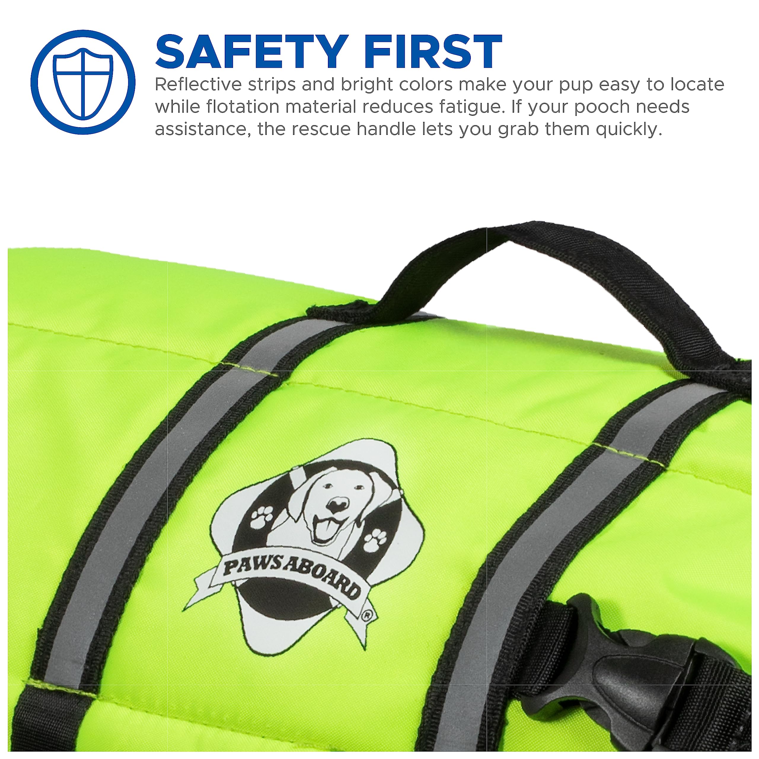 Paws Aboard Dog Life Jacket - Keep Your Canine Safe With A Nylon Life Vest - Designer Life Jackets - Perfect For Swimming And Bo